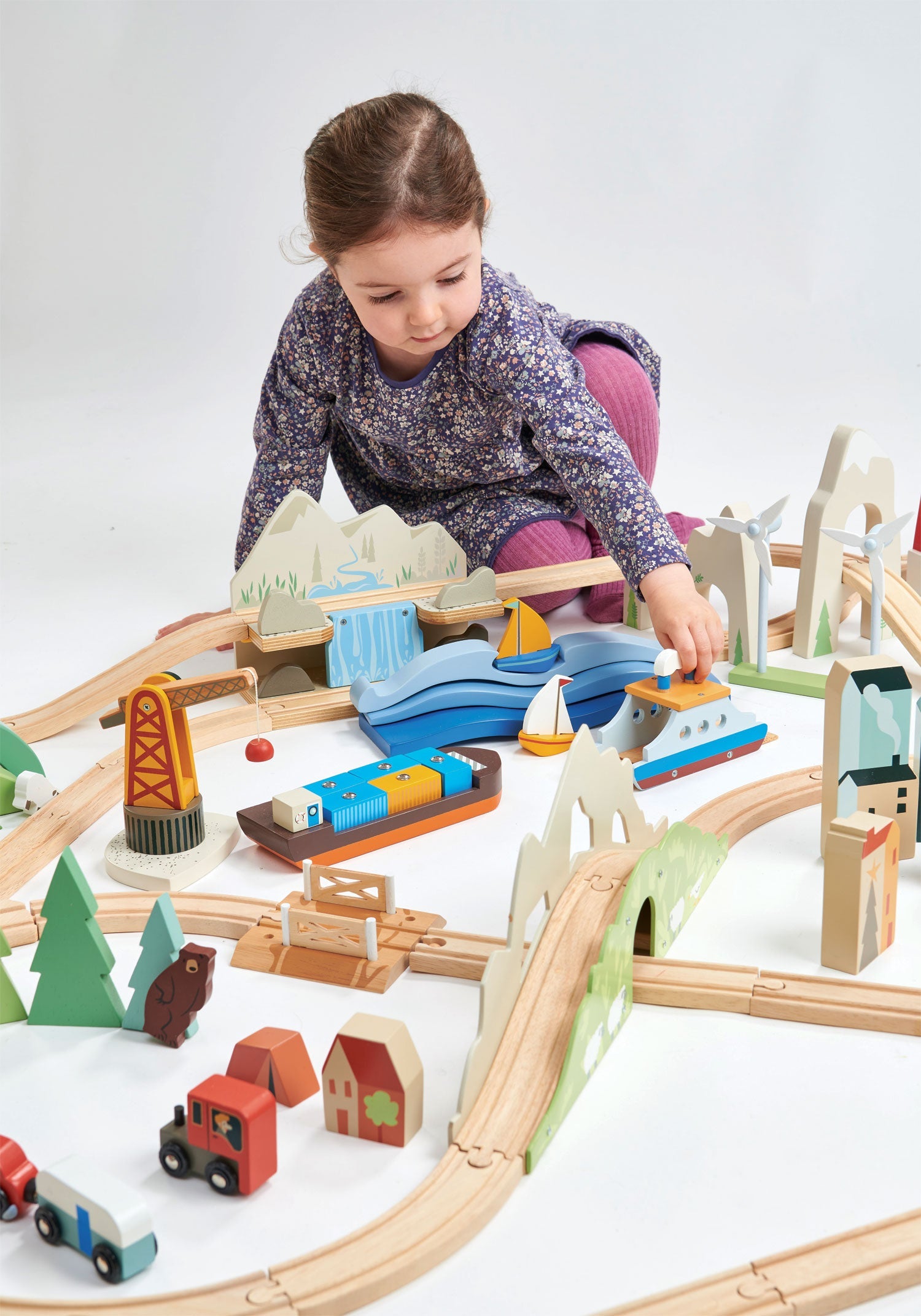 Mountain View Train Set Tender Leaf Toys   