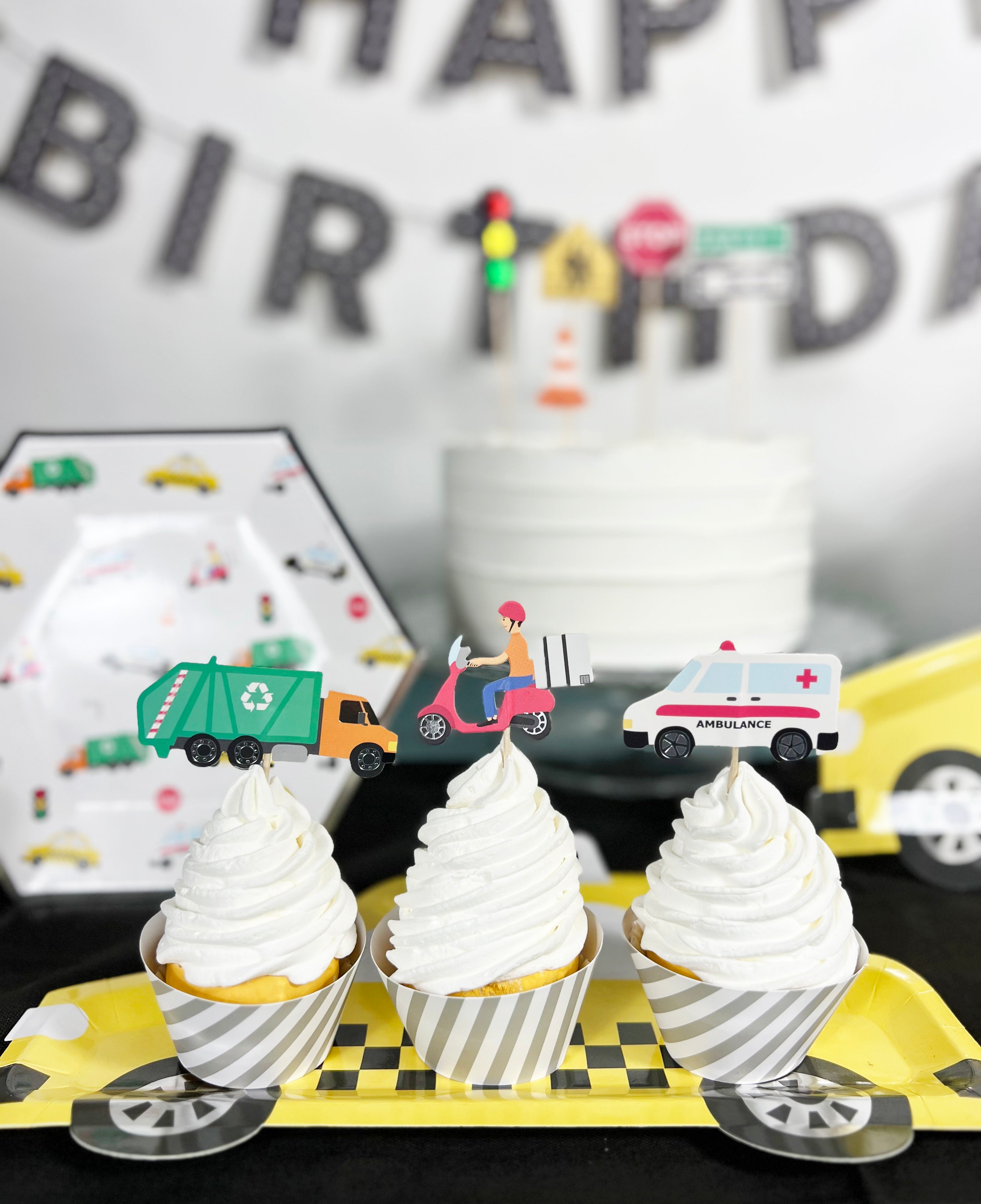 Transportation Cupcake Toppers & Wrappers, 12 Ct Merrilulu   