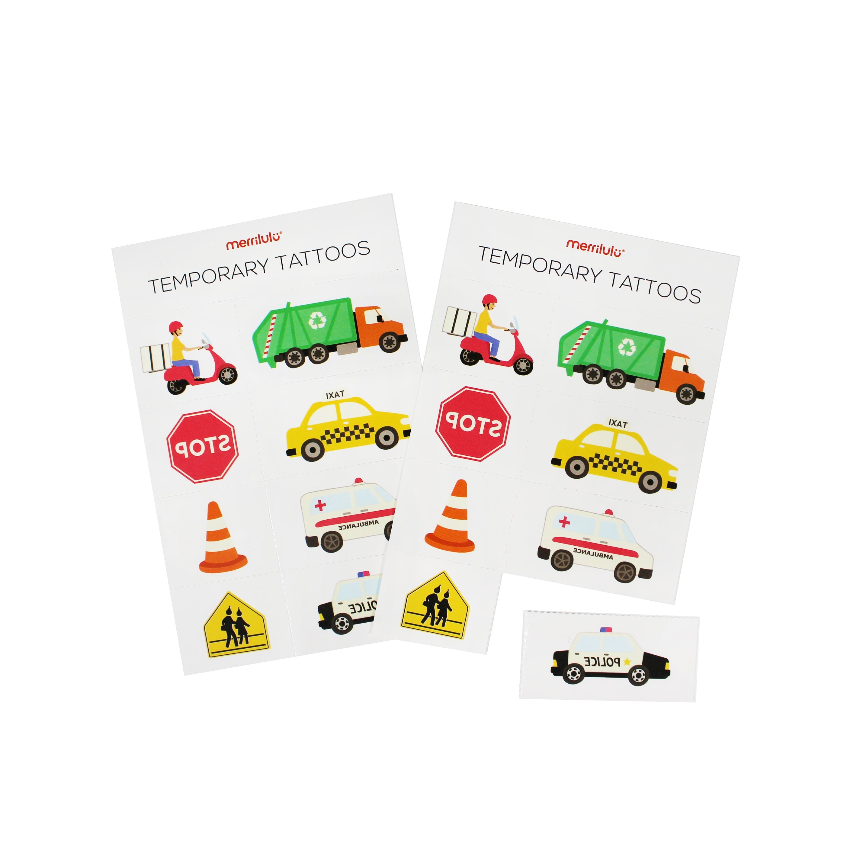 Transportation Temporary Tattoos, 2 Sheets Merrilulu   