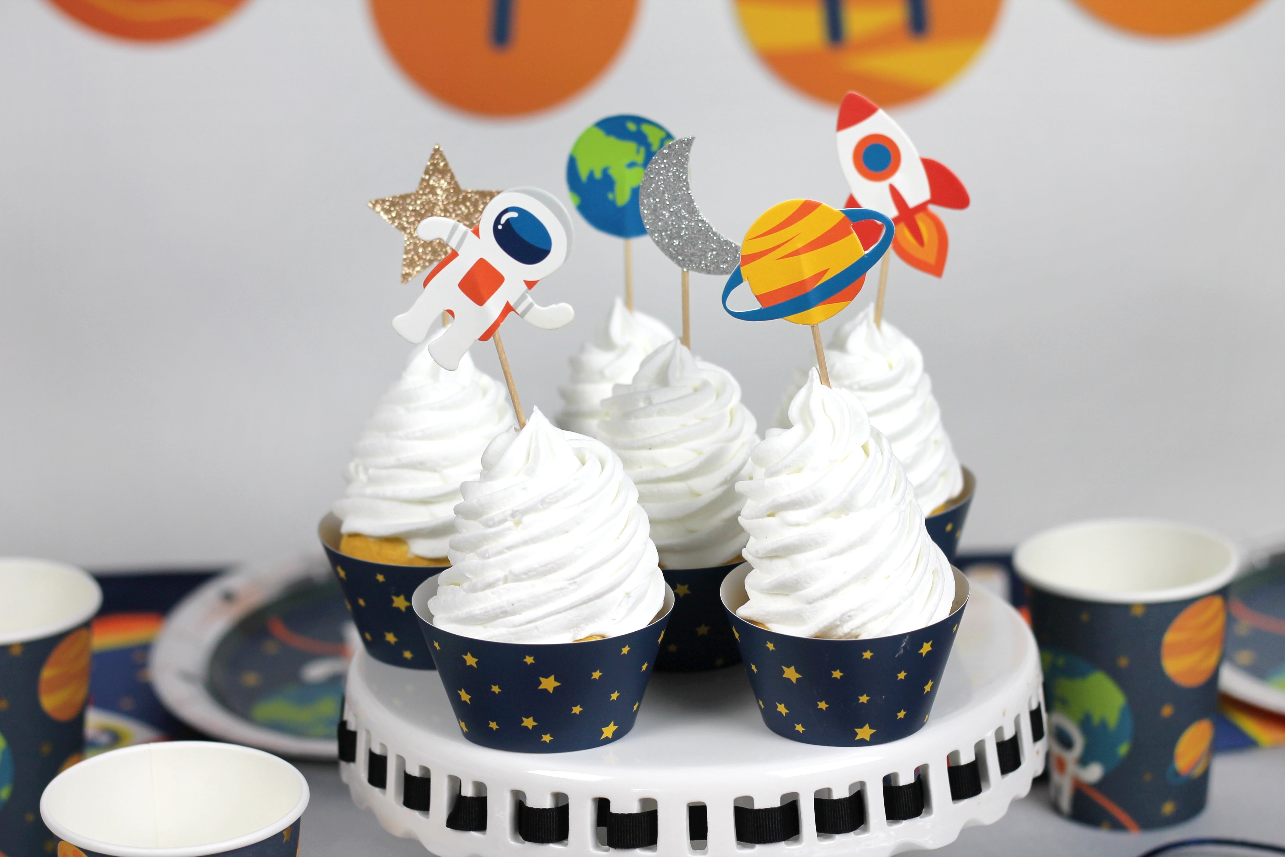 Space Cupcake Toppers & Wrappers, 12 Ct Merrilulu   