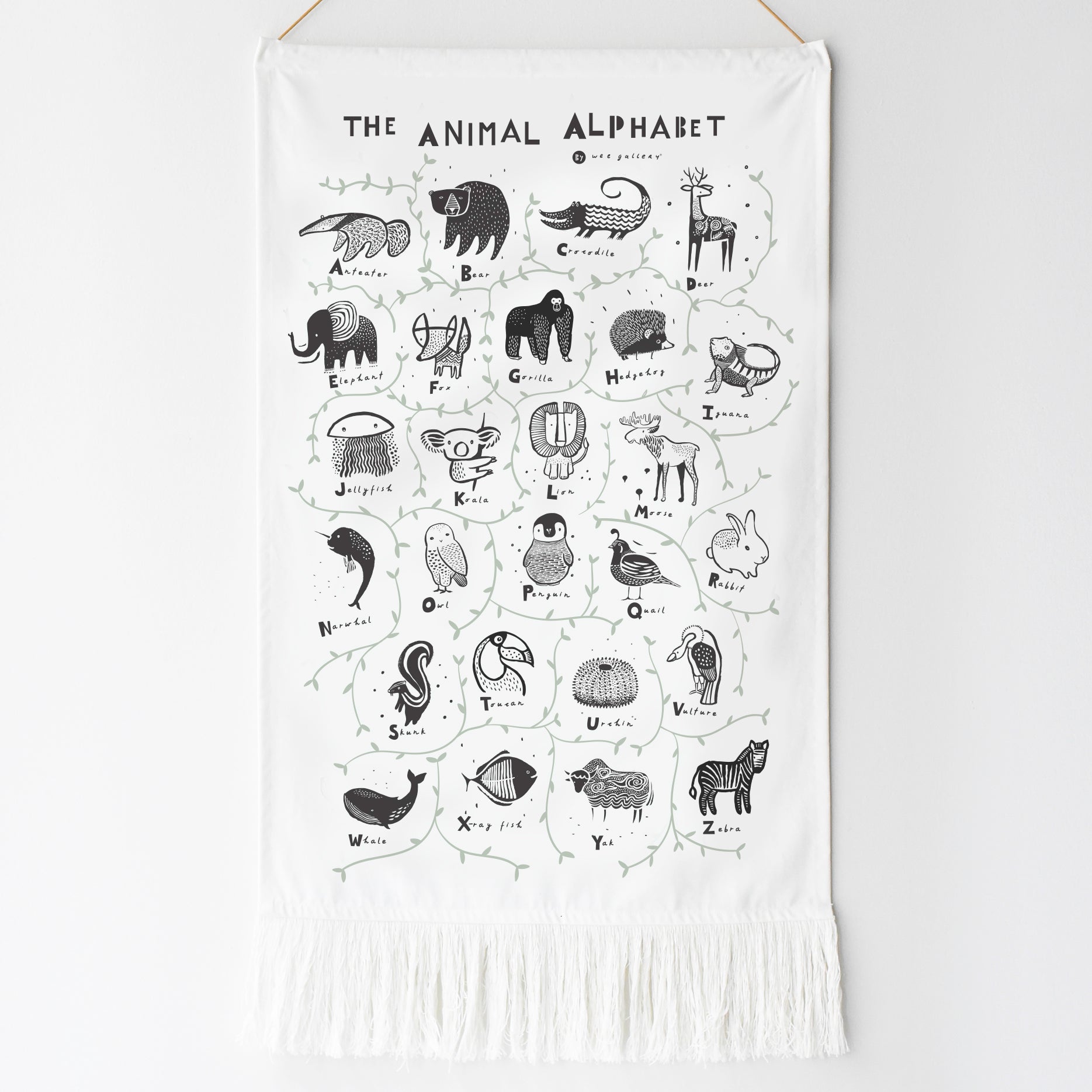 Animal Alphabet Printed Tapestry Wee Gallery   