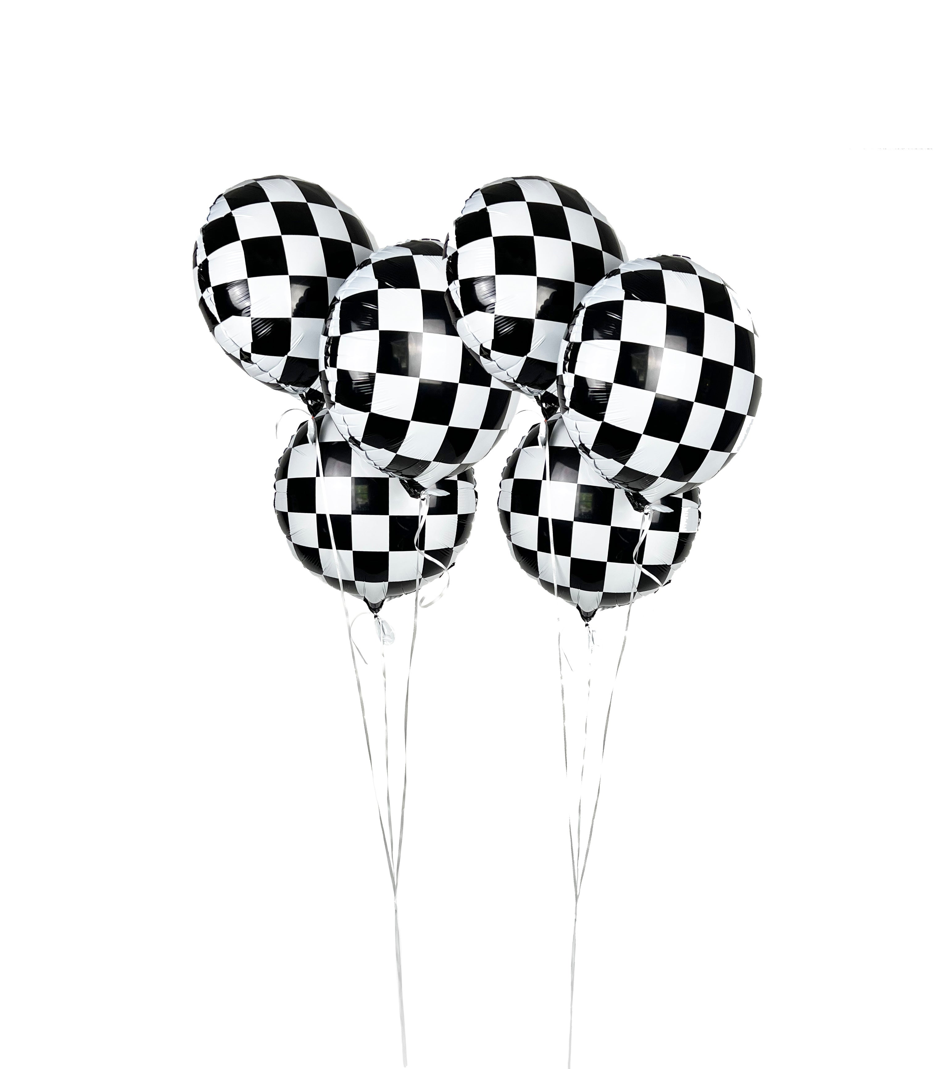 Vintage Race Car Checkered Foil Balloons, 6 Ct Merrilulu   