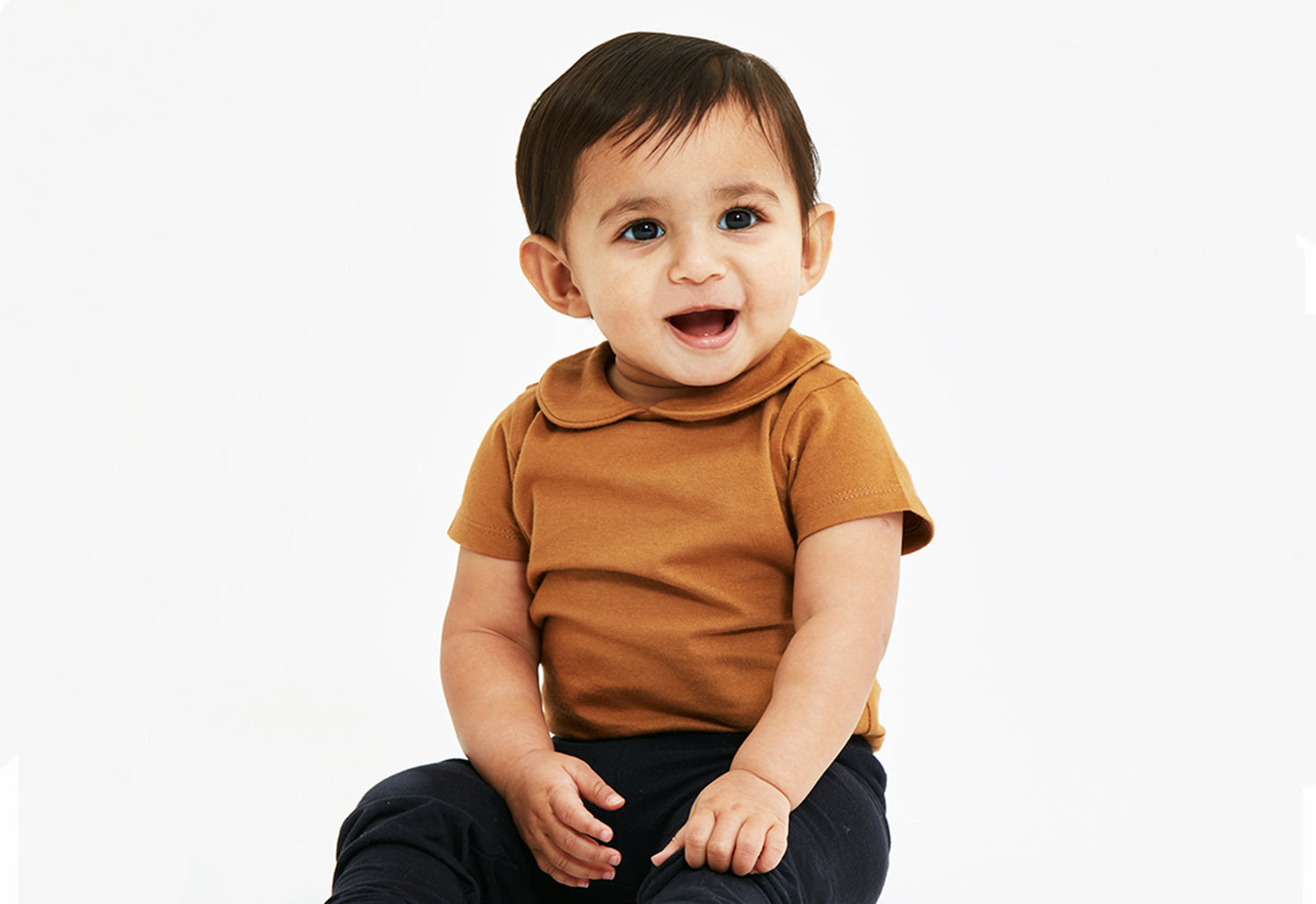 SS Organic Cotton Collared Bodysuit Vild House of Little   