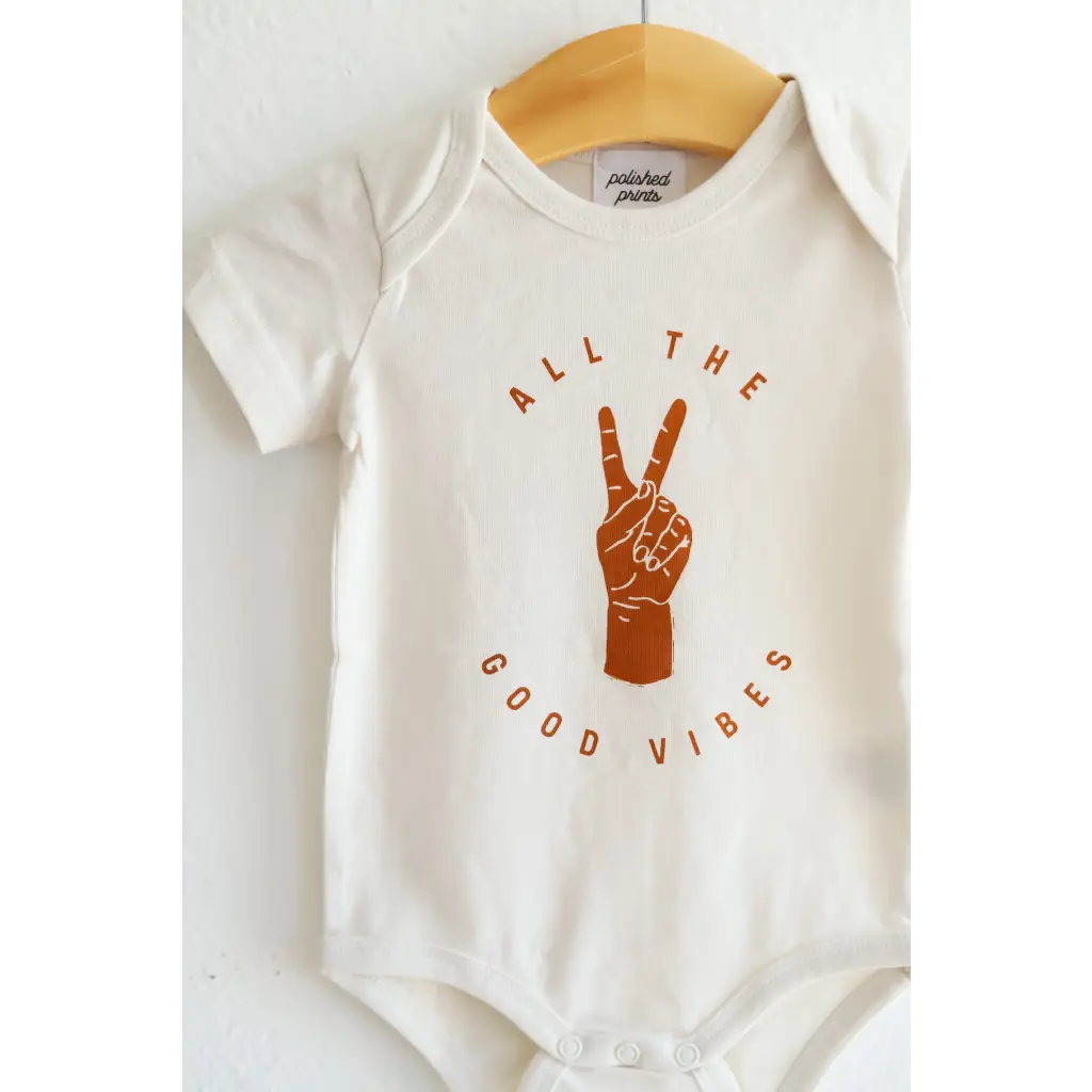 All the Good Vibes Organic Cotton Baby Bodysuit Polished Prints   