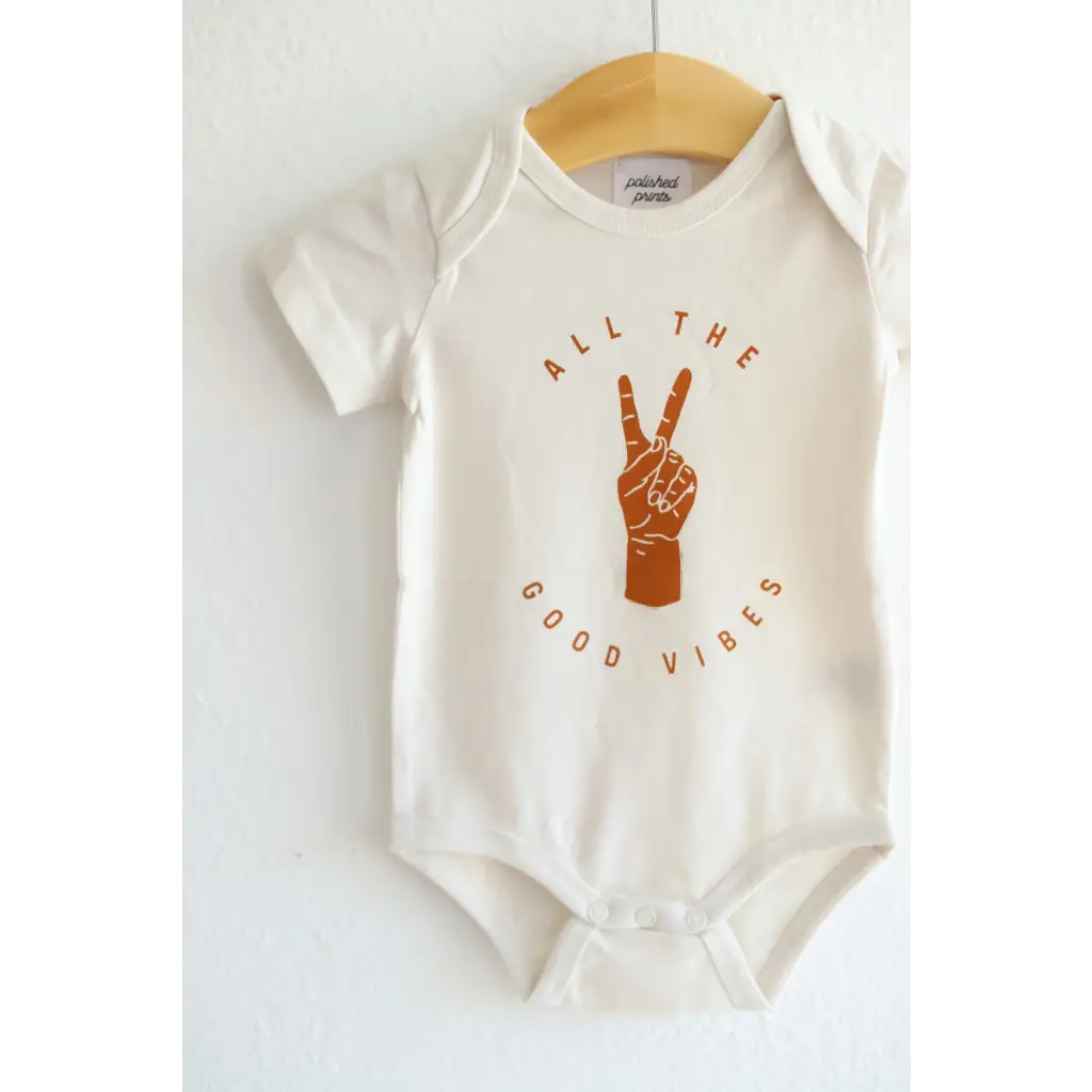 All the Good Vibes Organic Cotton Baby Bodysuit Polished Prints   