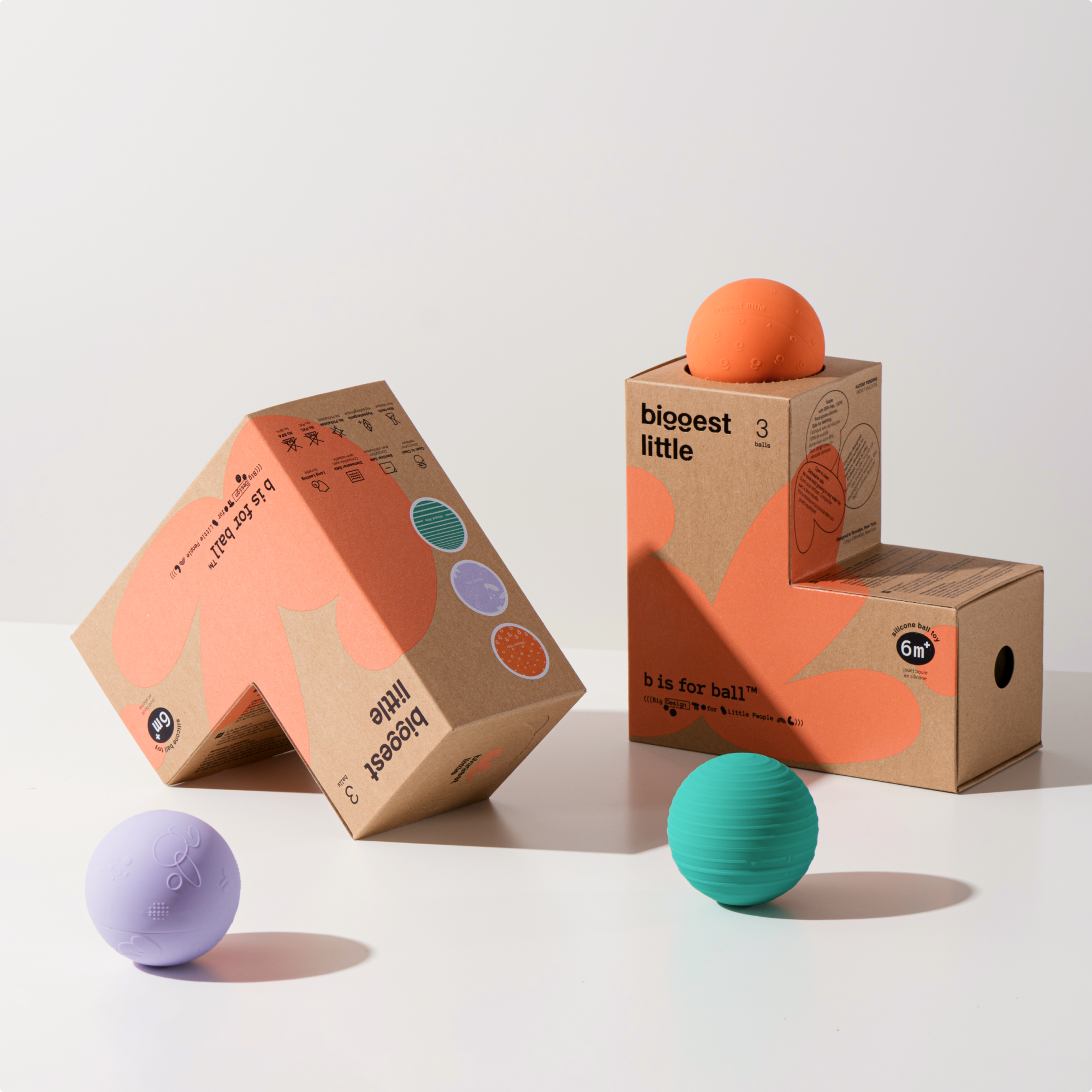 B Is for Ball™ - 3-Ball Set | Montessori-Inspired "L" Shape Toy Box Biggest Little   