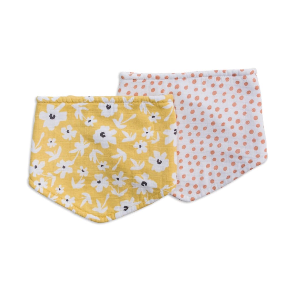 Bandana Bibs Lulujo Yellow Wildflowers & Dots  