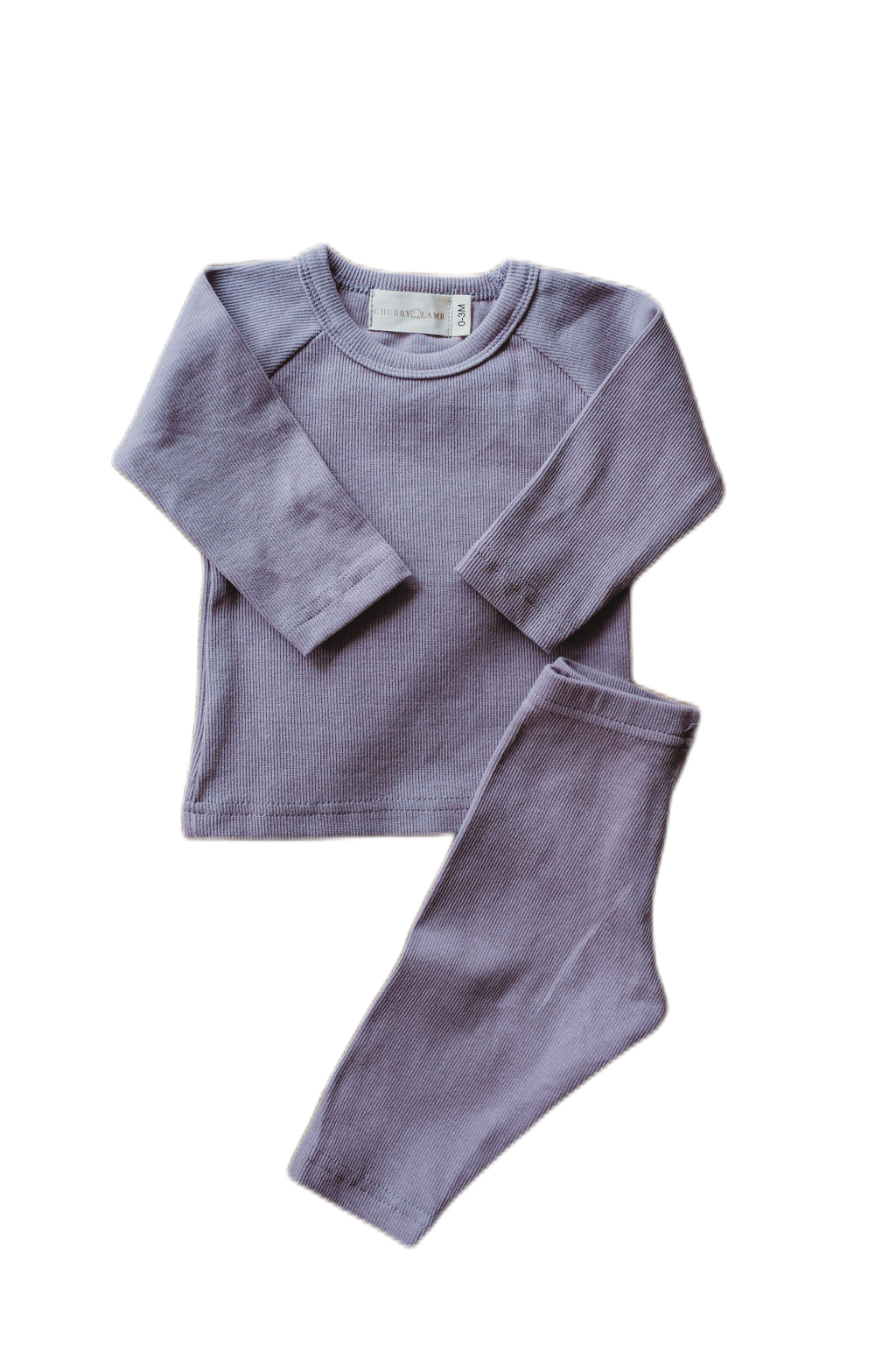 Organic Cotton Ribbed Knit Set in "Lilac" Chubby Lamb   