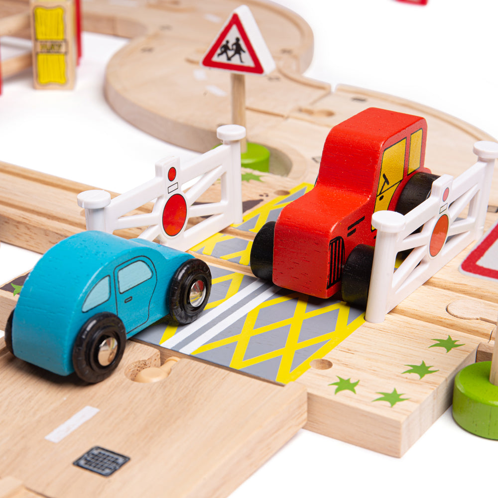 Road & Rail Train Set Bigjigs Toys   