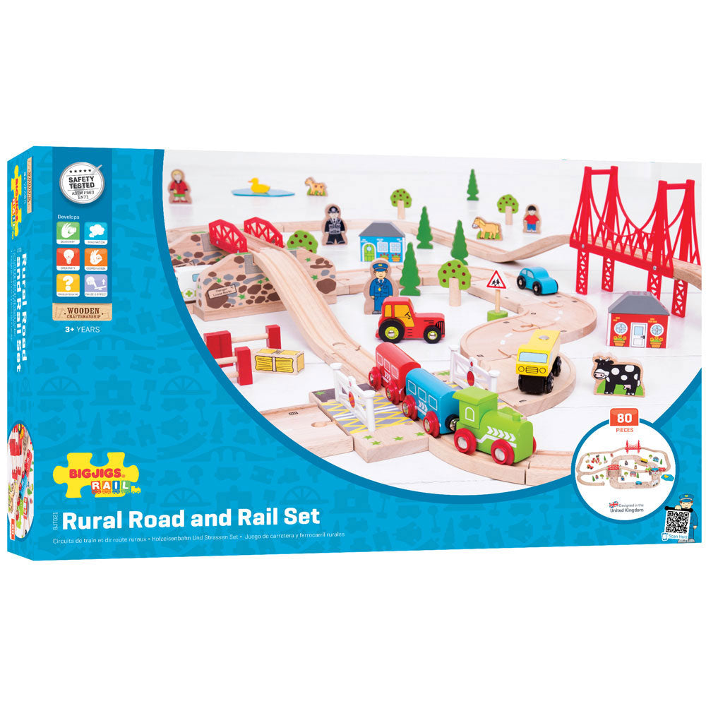 Road & Rail Train Set Bigjigs Toys   