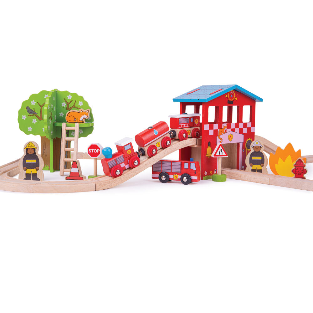 Fire Station Train Set Bigjigs Toys   