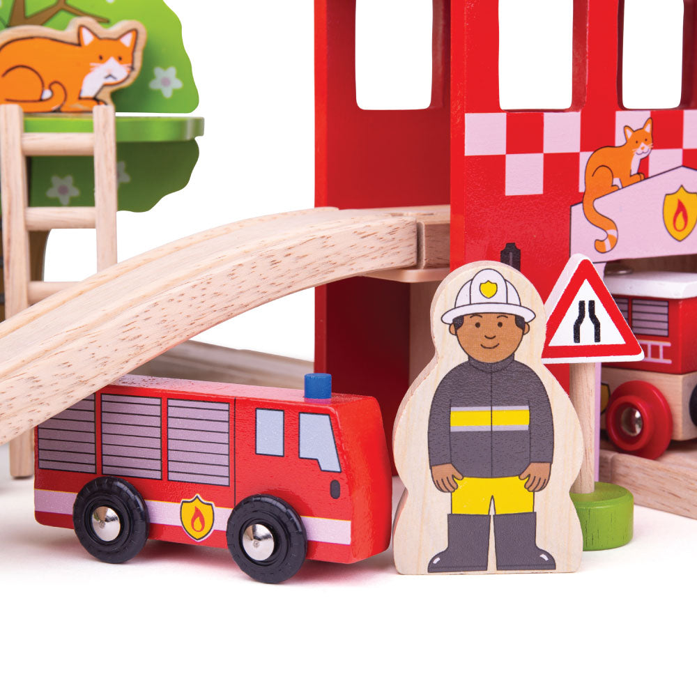 Fire Station Train Set Bigjigs Toys   