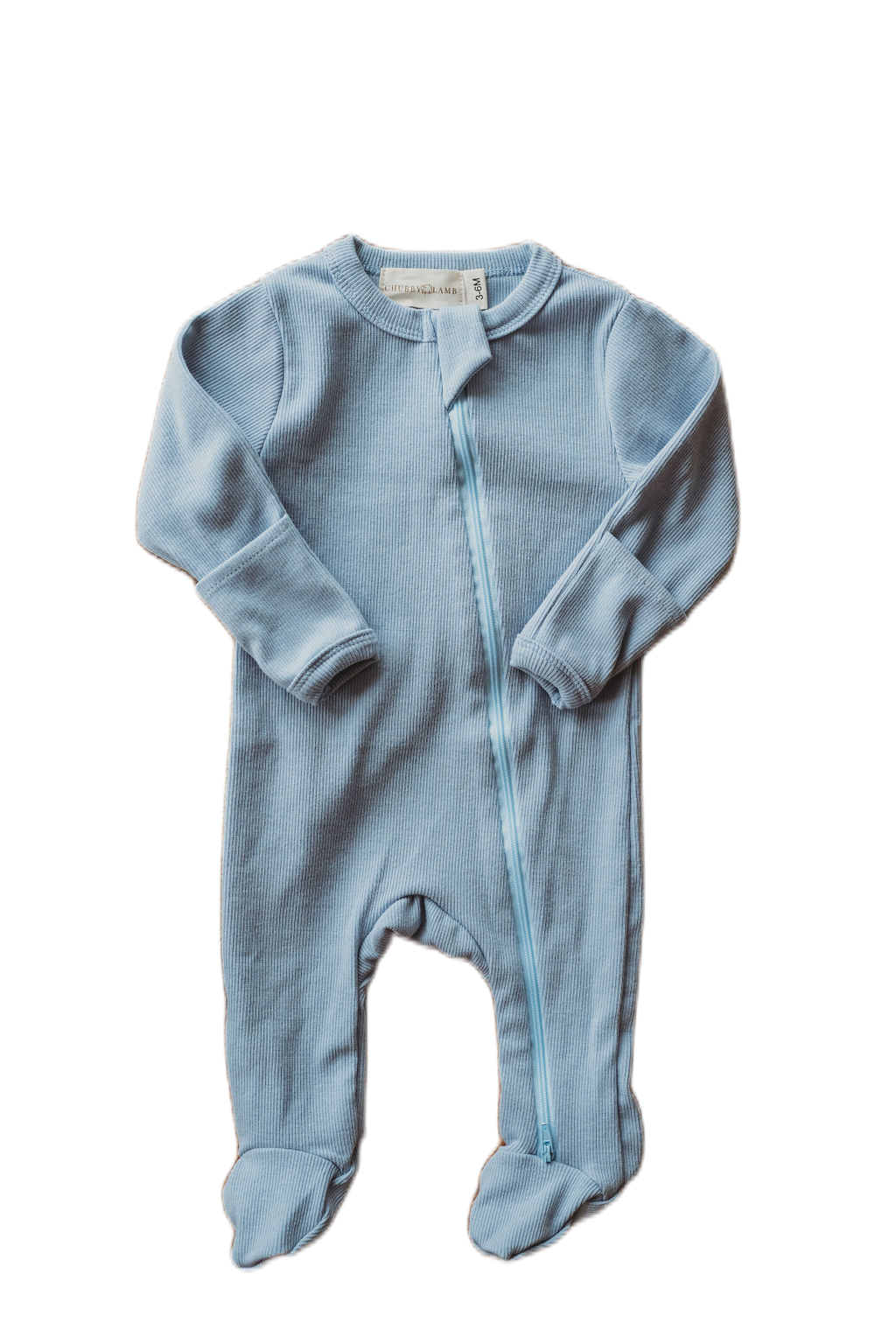 Organic Cotton Ribbed Knit One-Piece in "Knox" Chubby Lamb   