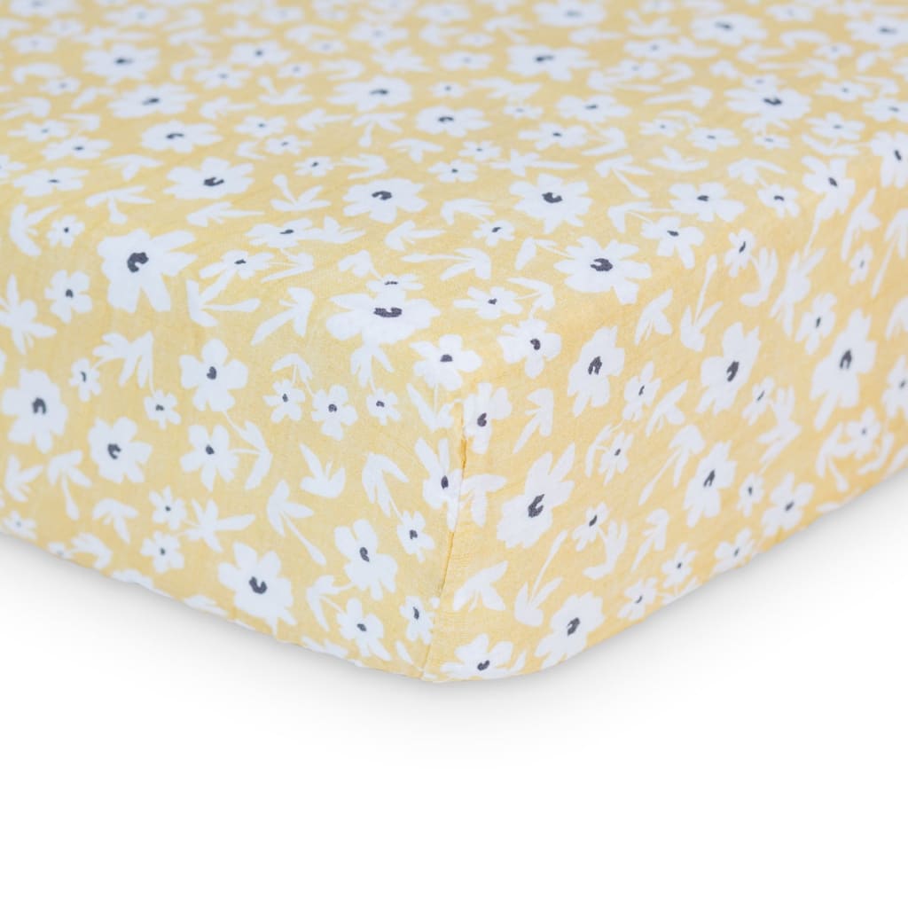 Crib Sheet Lulujo Yellow Wildflowers  