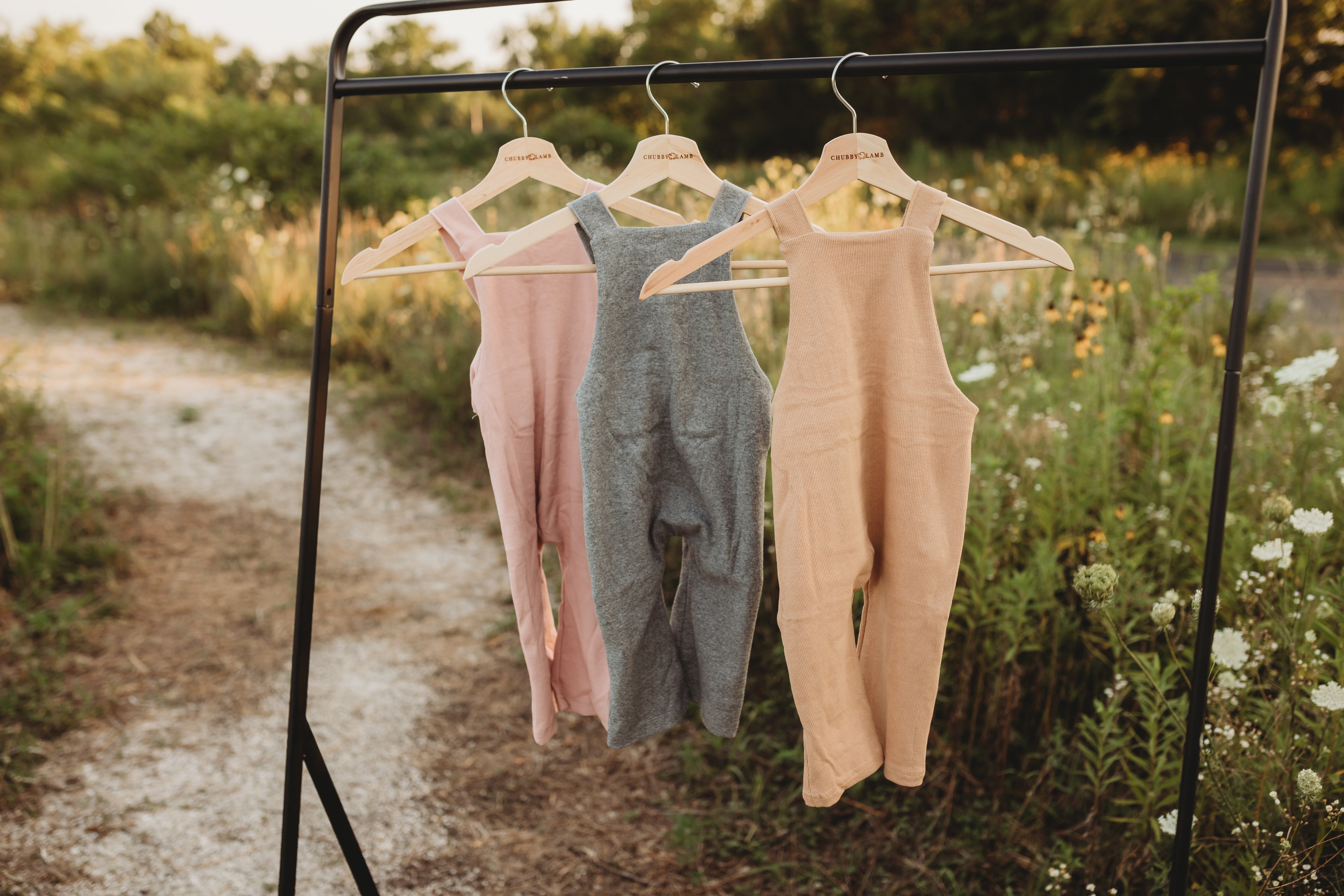 Organic Cotton Ribbed Knit Overall in "Wheat" Chubby Lamb   