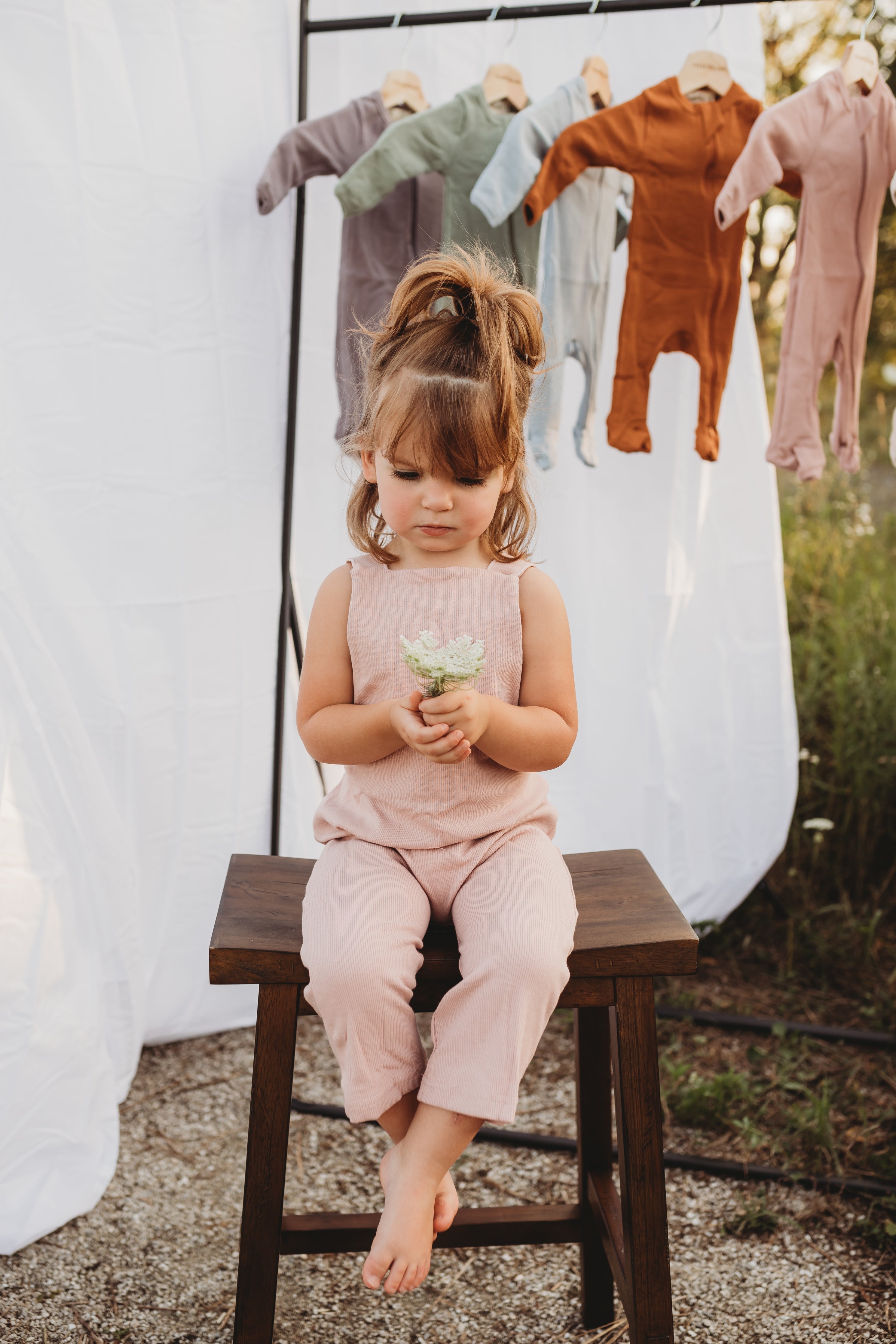 Organic Cotton Ribbed Knit Overall in "Mauve" Chubby Lamb   