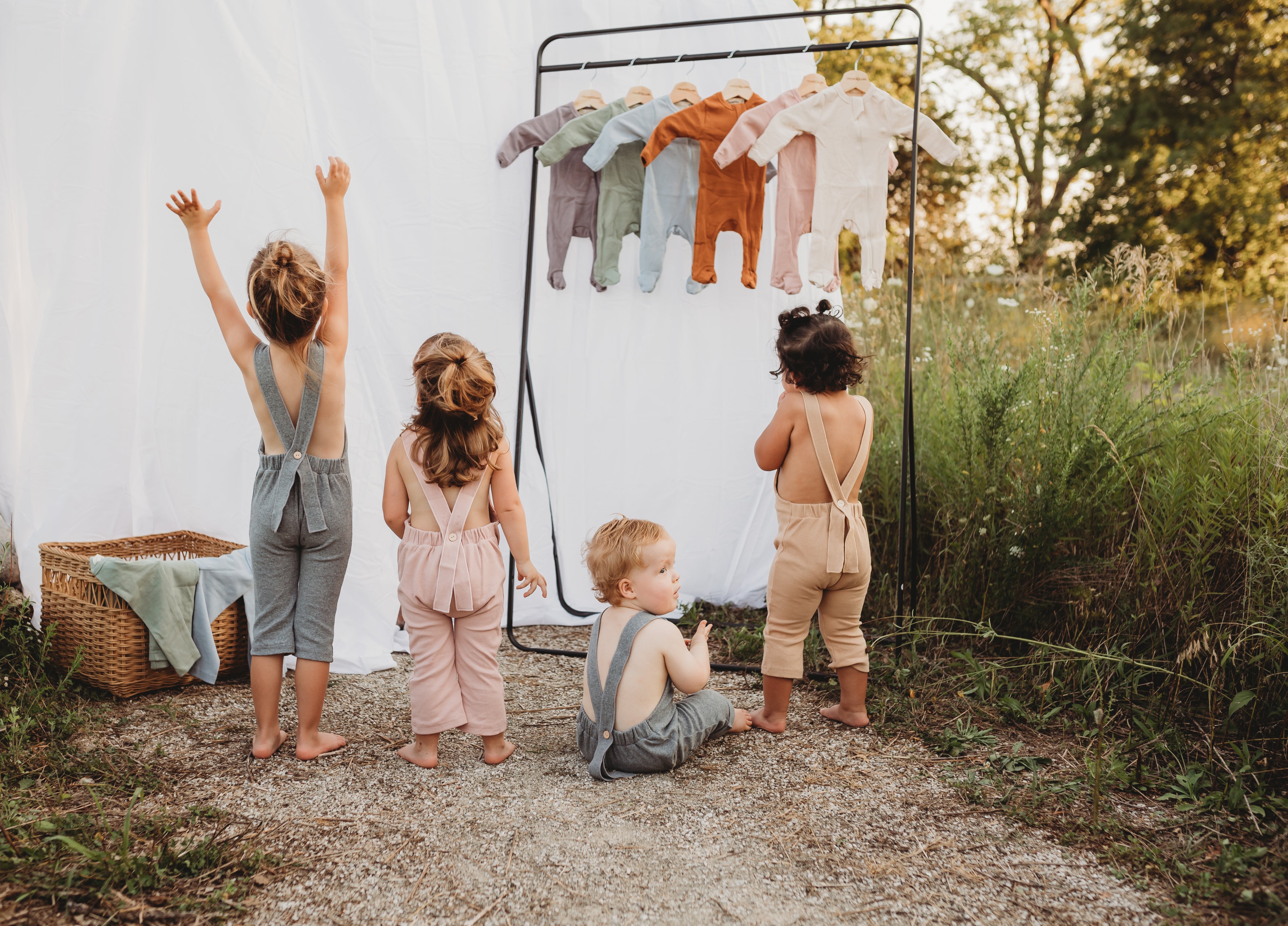 Organic Cotton Ribbed Knit Overall in "True Grey" Chubby Lamb   