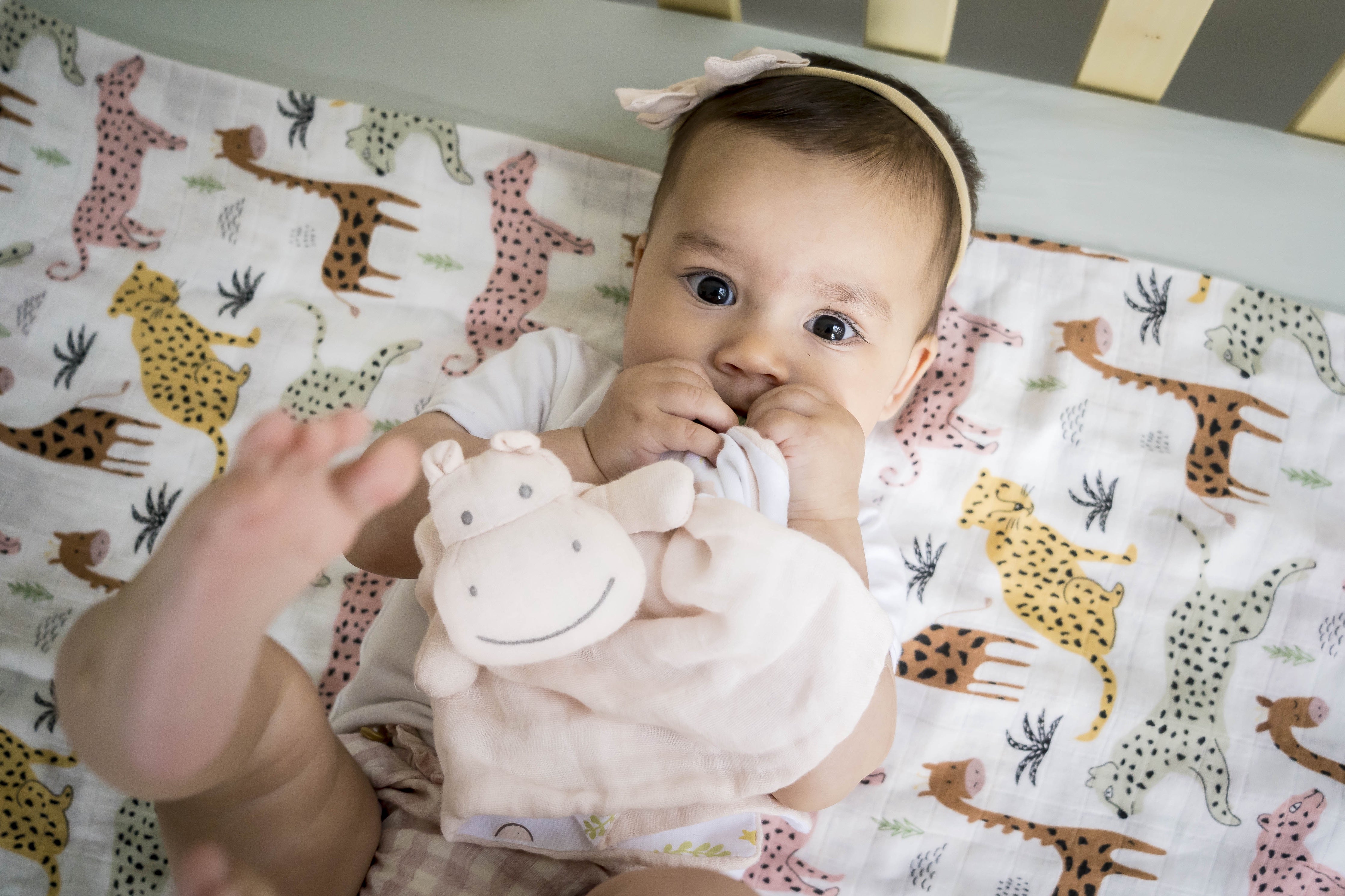 Hippo Comforter With Rubber Teether Tikiri Toys   