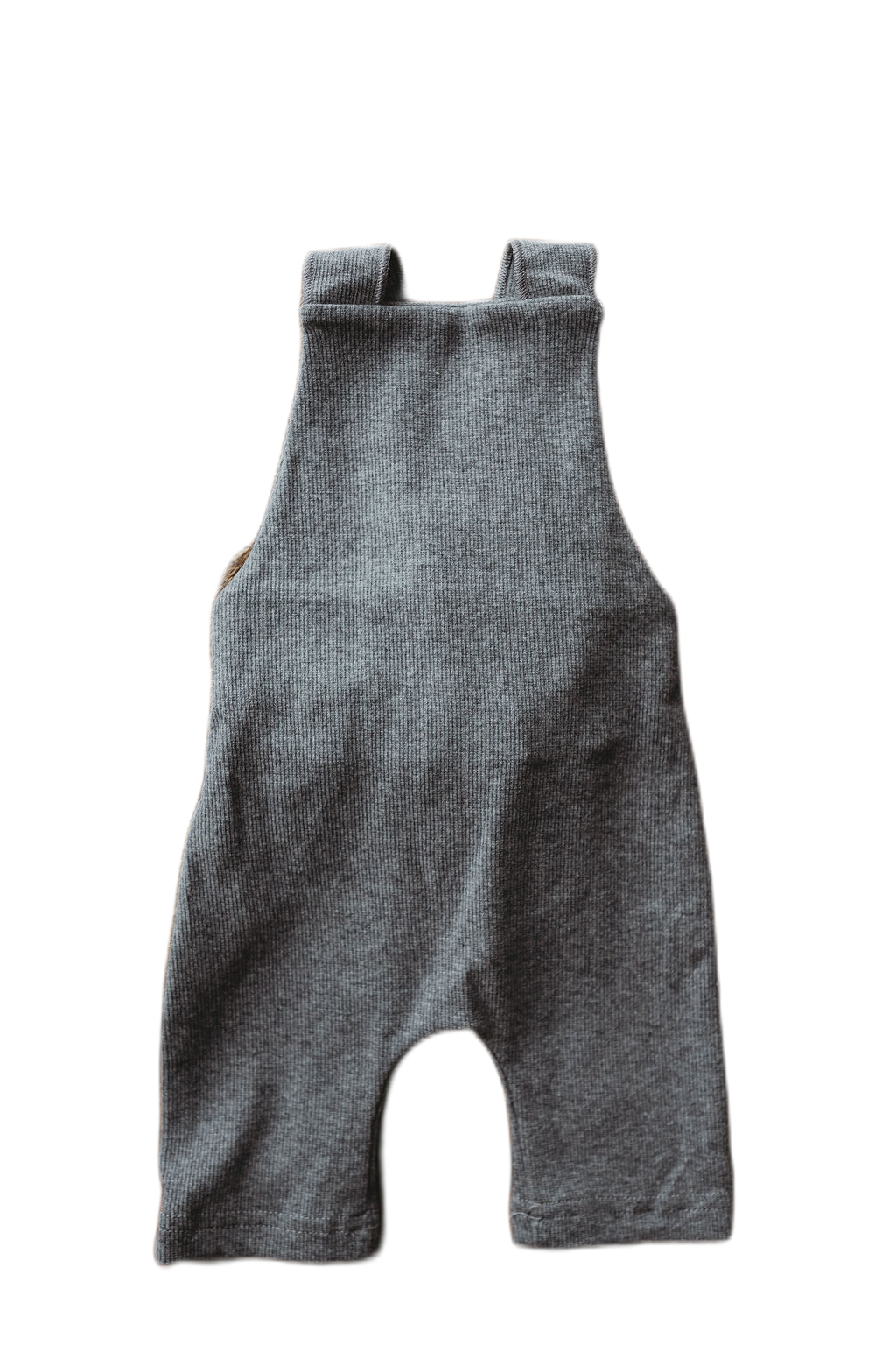 Organic Cotton Ribbed Knit Overall in "True Grey" Chubby Lamb   