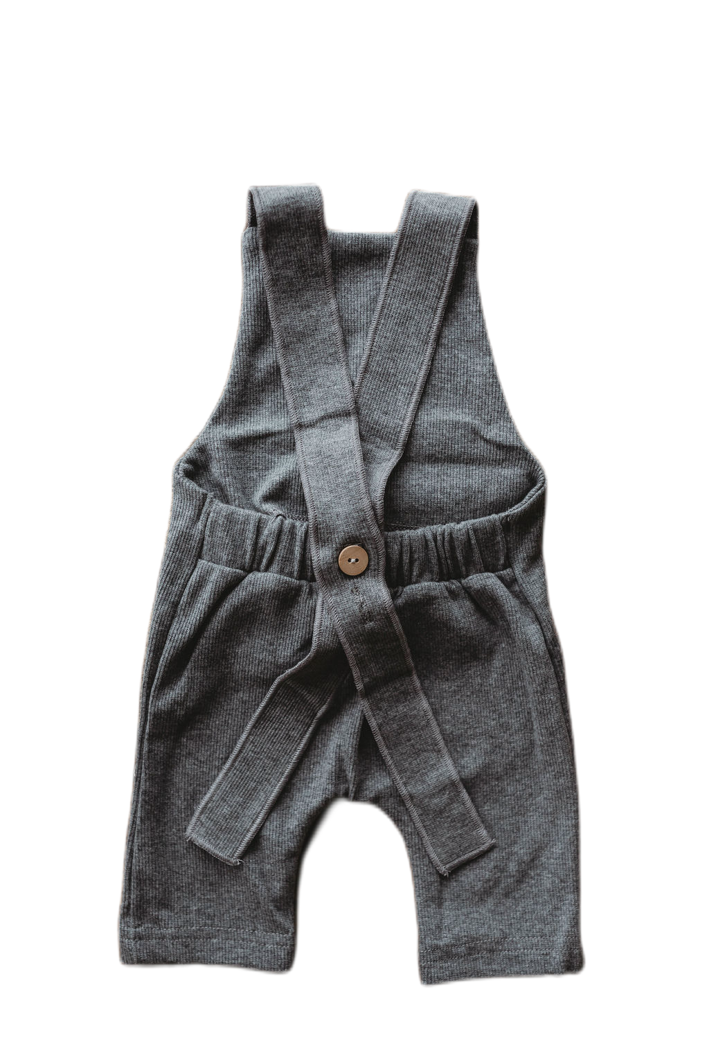 Organic Cotton Ribbed Knit Overall in "True Grey" Chubby Lamb   