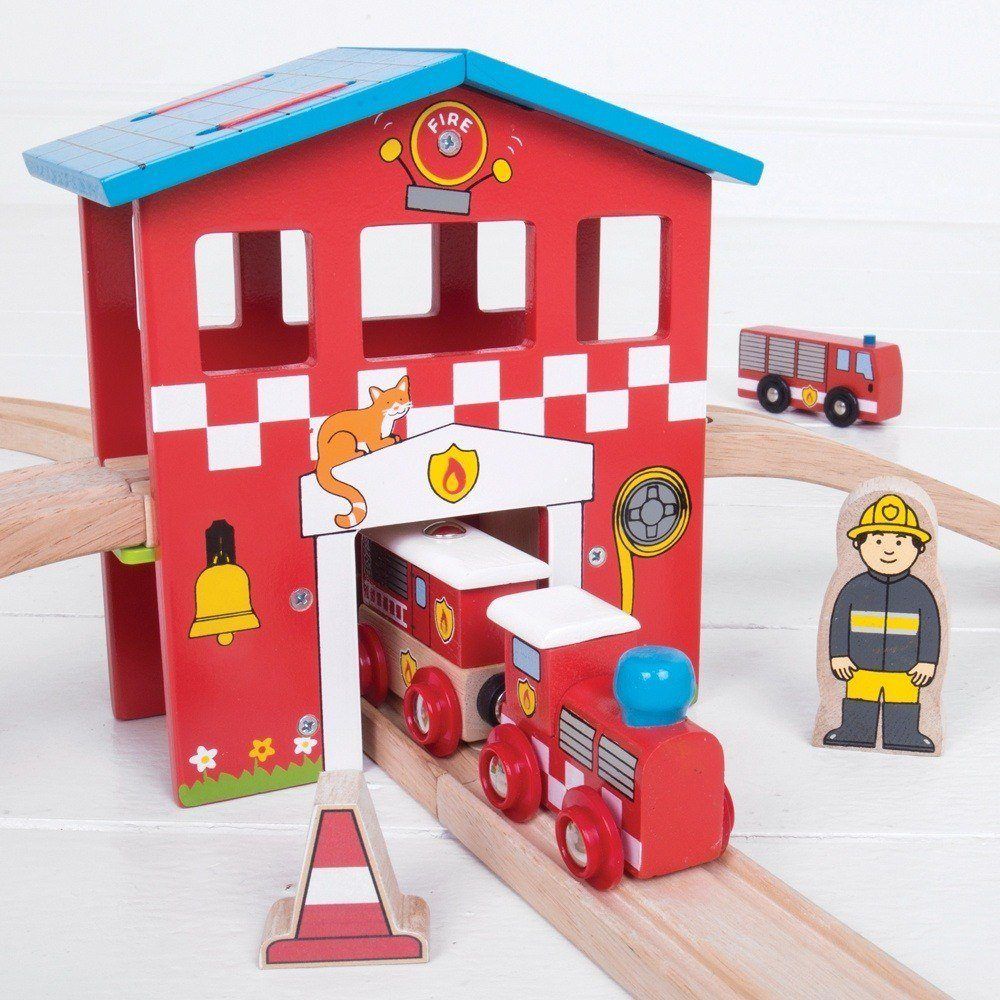 Fire Station Train Set Bigjigs Toys   