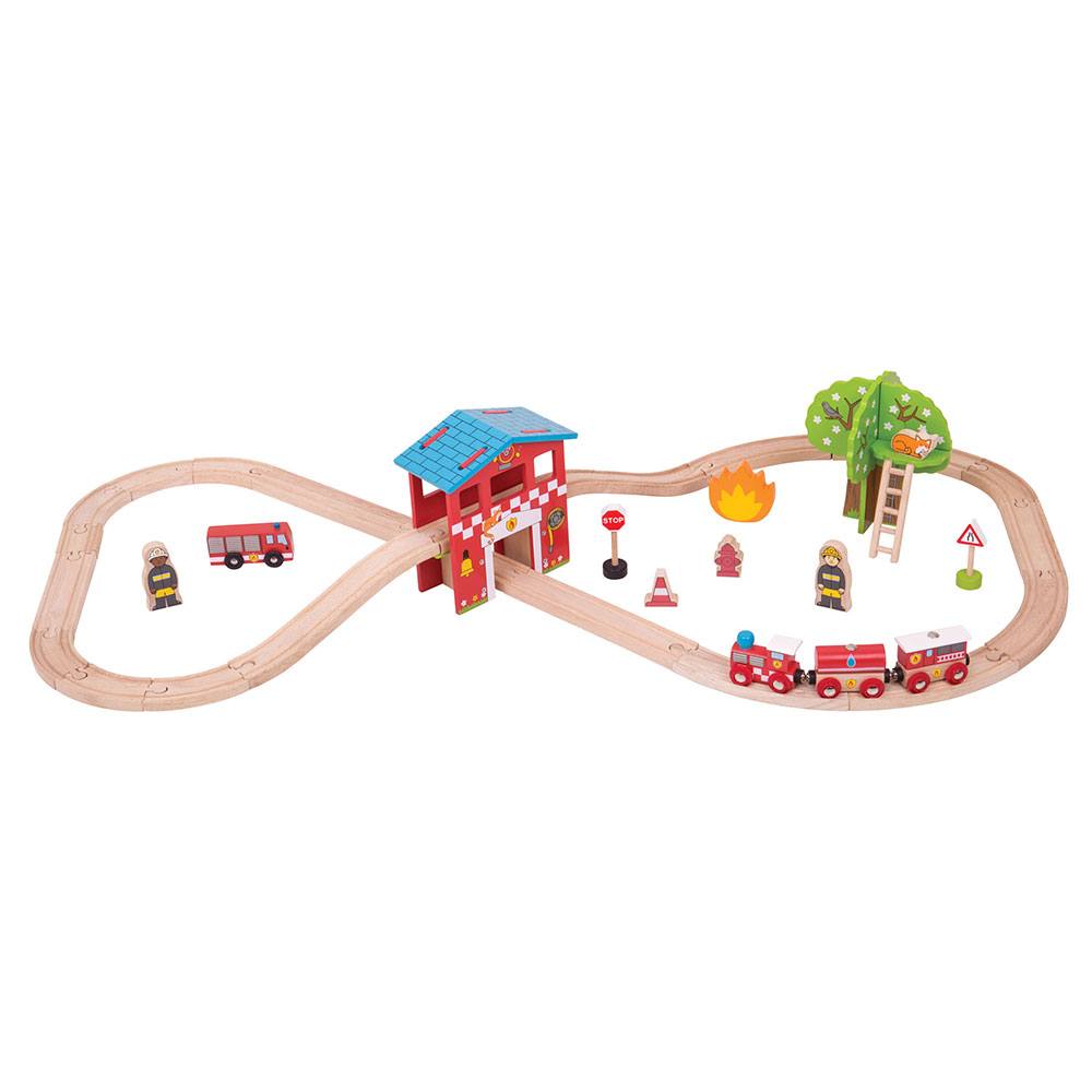 Fire Station Train Set Bigjigs Toys   