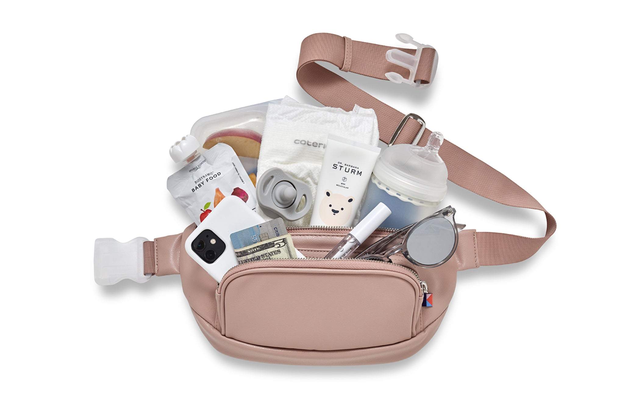 Kibou Vegan Leather Diaper Bag - Blush Kibou   