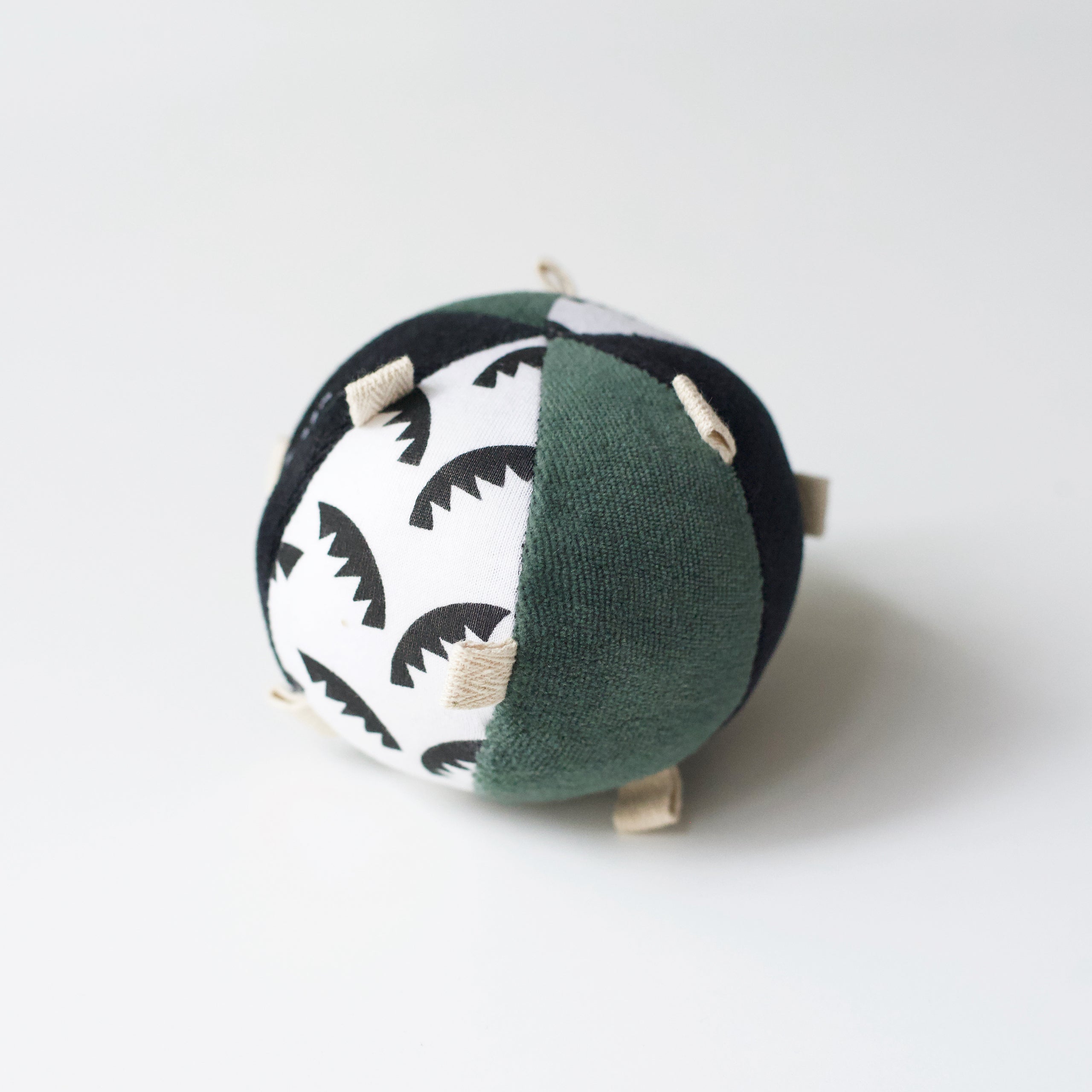 Taggy Ball With Rattle - Jungle Leaves Wee Gallery   