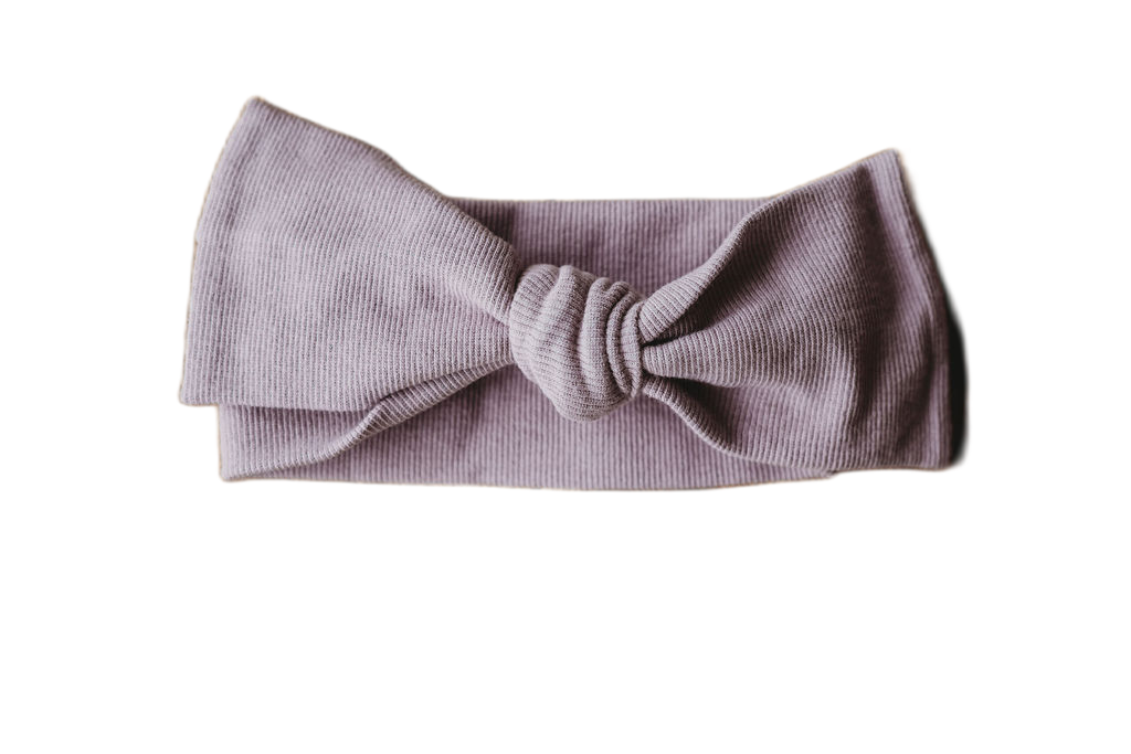 Hand Tied Head Wrap in "Lilac" Chubby Lamb   