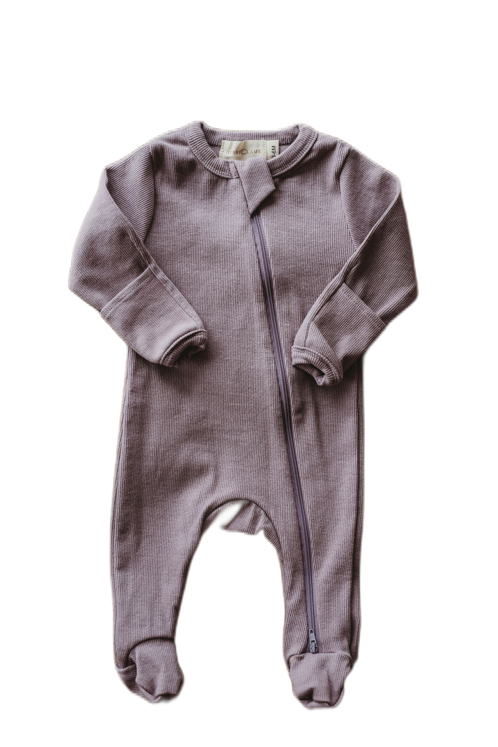 Organic Cotton Ribbed Knit One-Piece in "Lilac" Chubby Lamb   