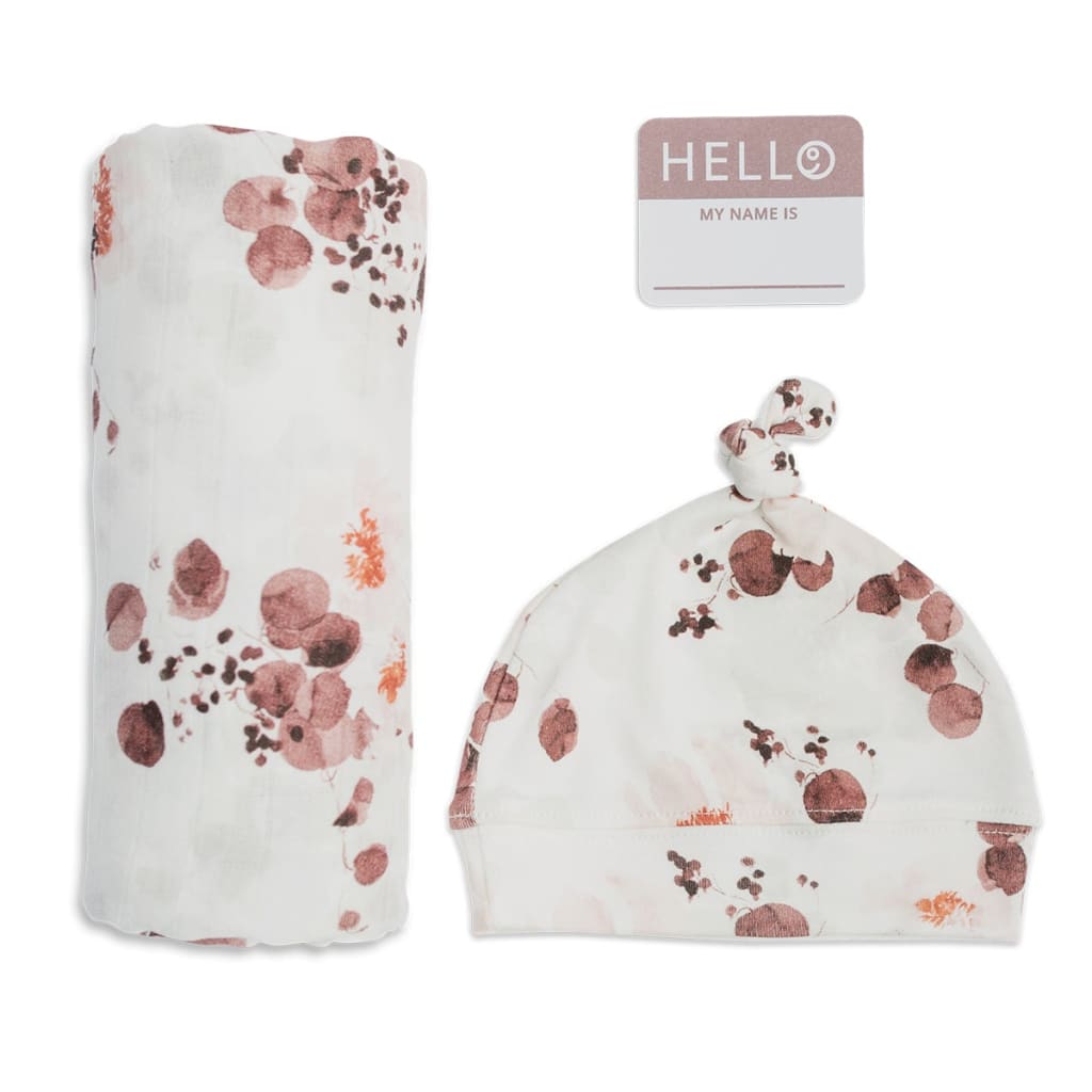 Hat & Swaddle Sets Lulujo Eucalyptus  