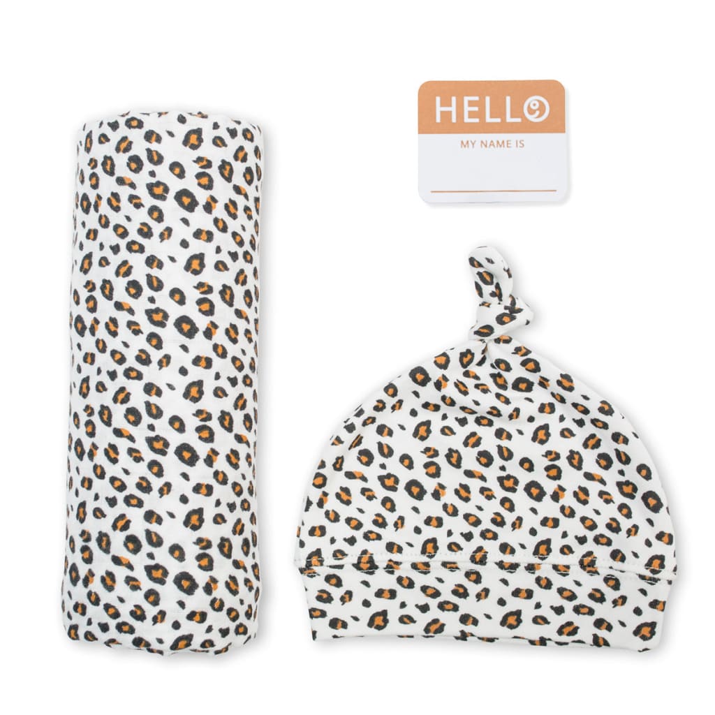 Hat & Swaddle Sets Lulujo Leopard  