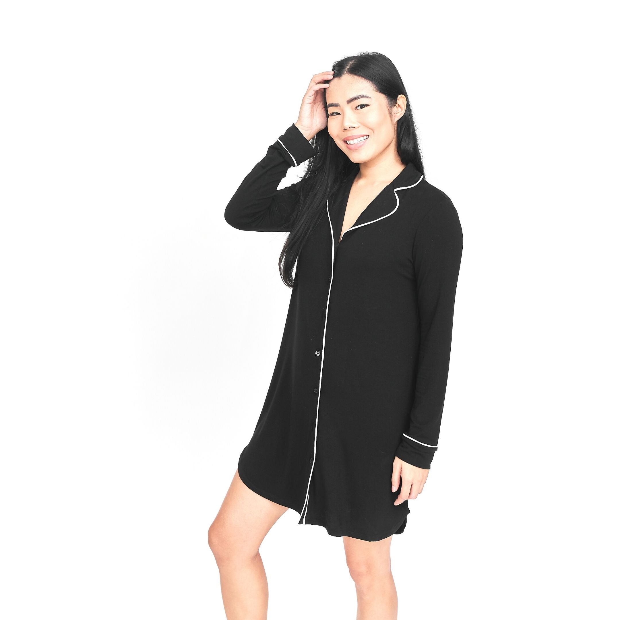 The Black CloudLuxe Nightshirt Larken   