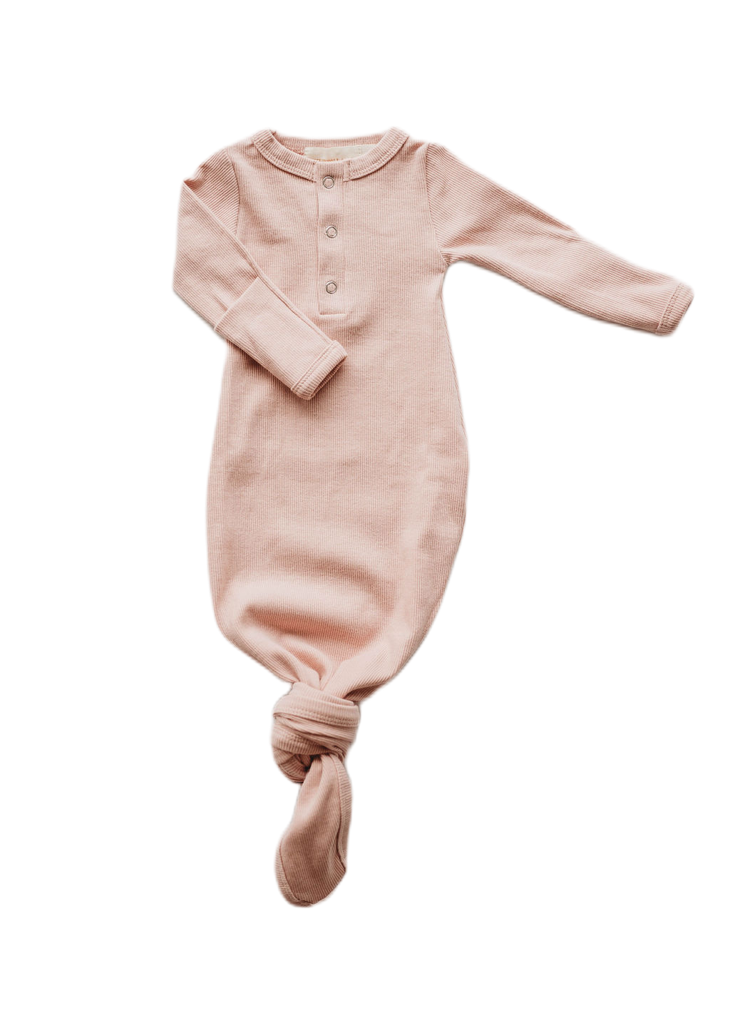 Organic Cotton Knotted Gown in "Mauve" Chubby Lamb   