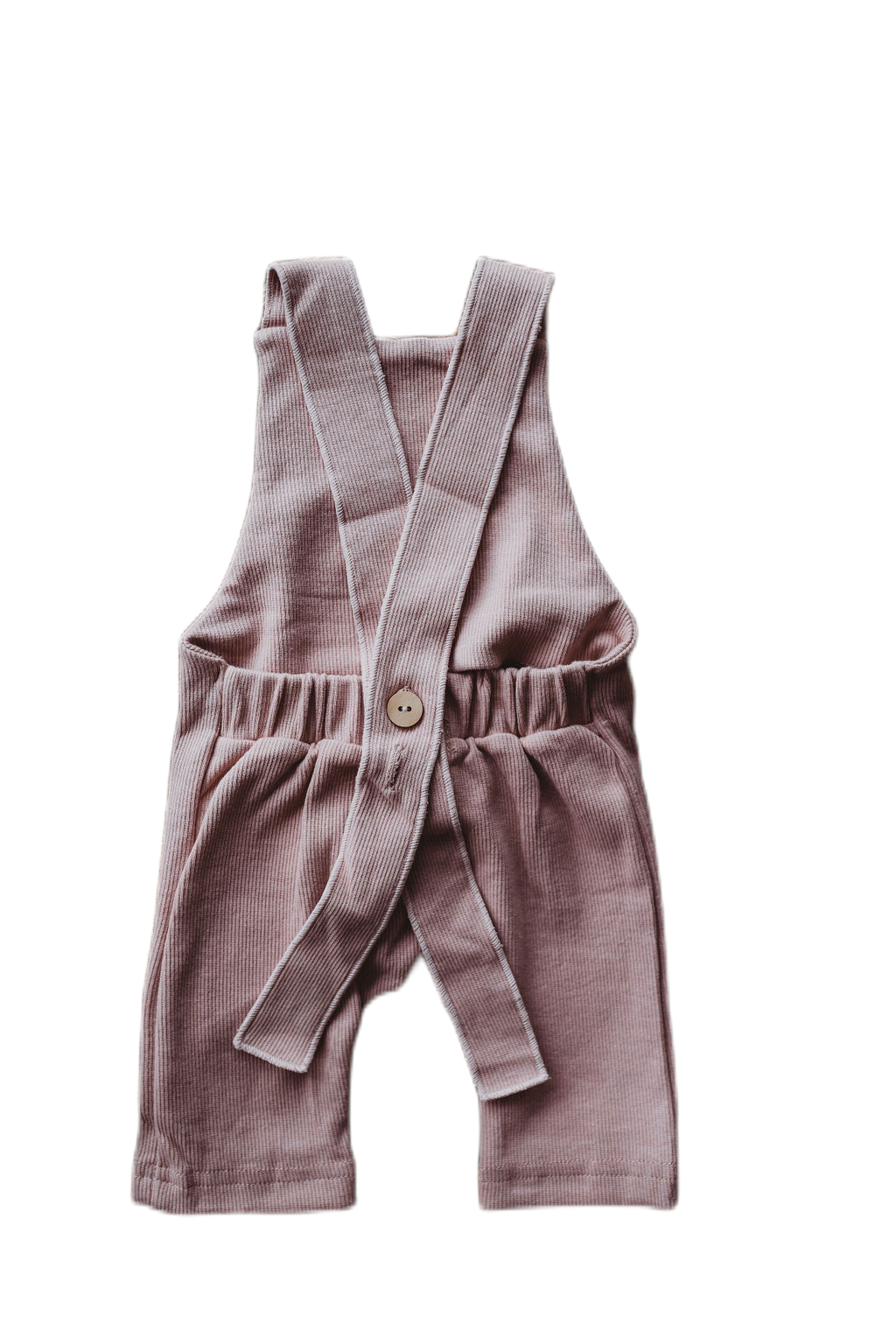 Organic Cotton Ribbed Knit Overall in "Mauve" Chubby Lamb   