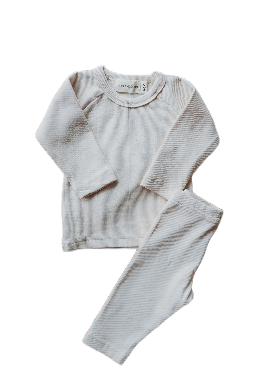 Organic Cotton Ribbed Knit Set in "Oat" Chubby Lamb   