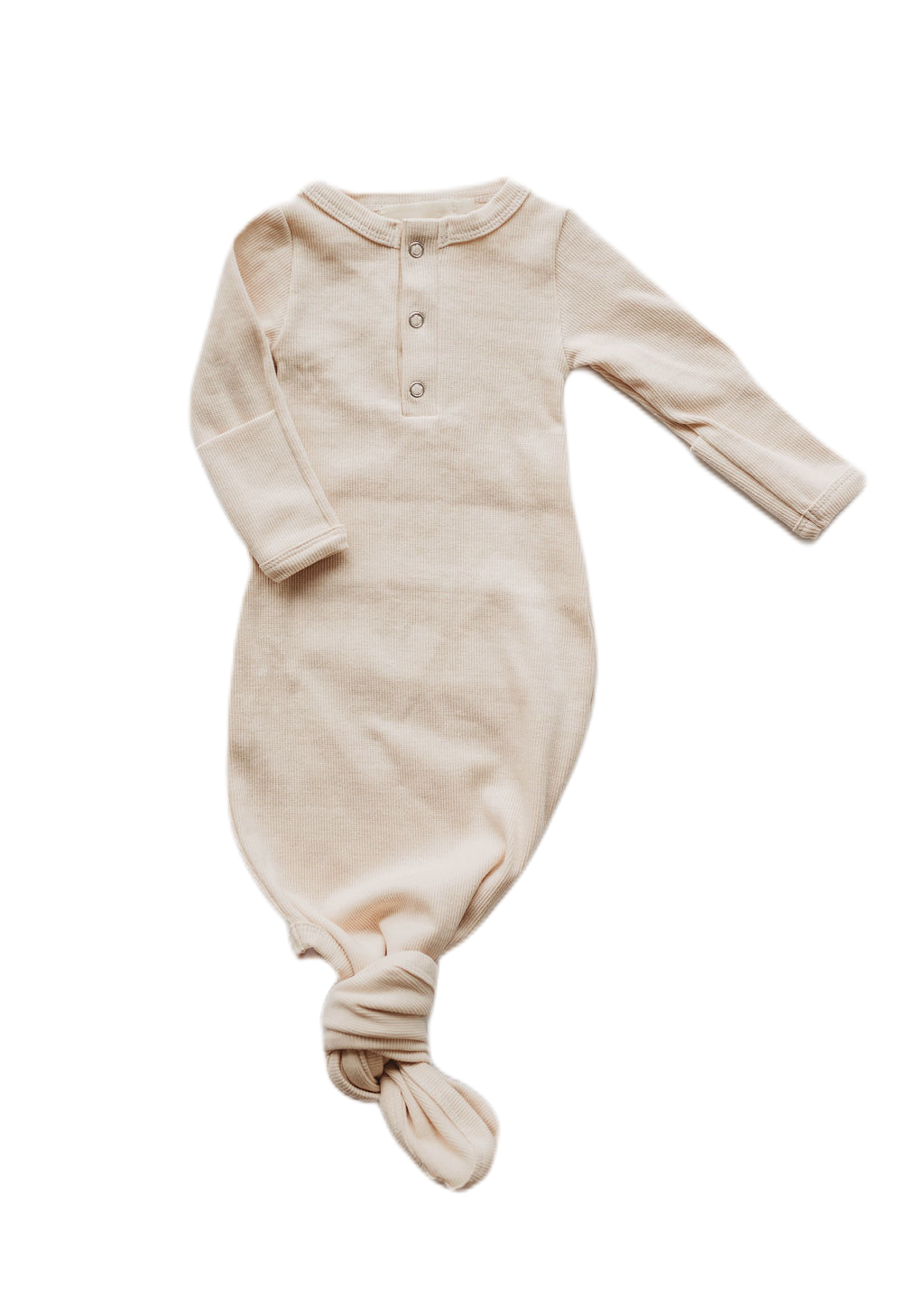 Organic Cotton Knotted Gown in "Oat" Chubby Lamb   