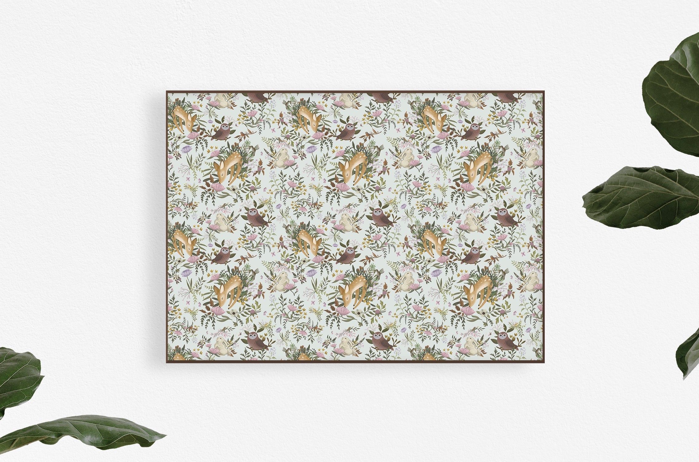 OH, Deer! Wallpaper Anewall Print Matte Paper - 54”W x 40”H Light