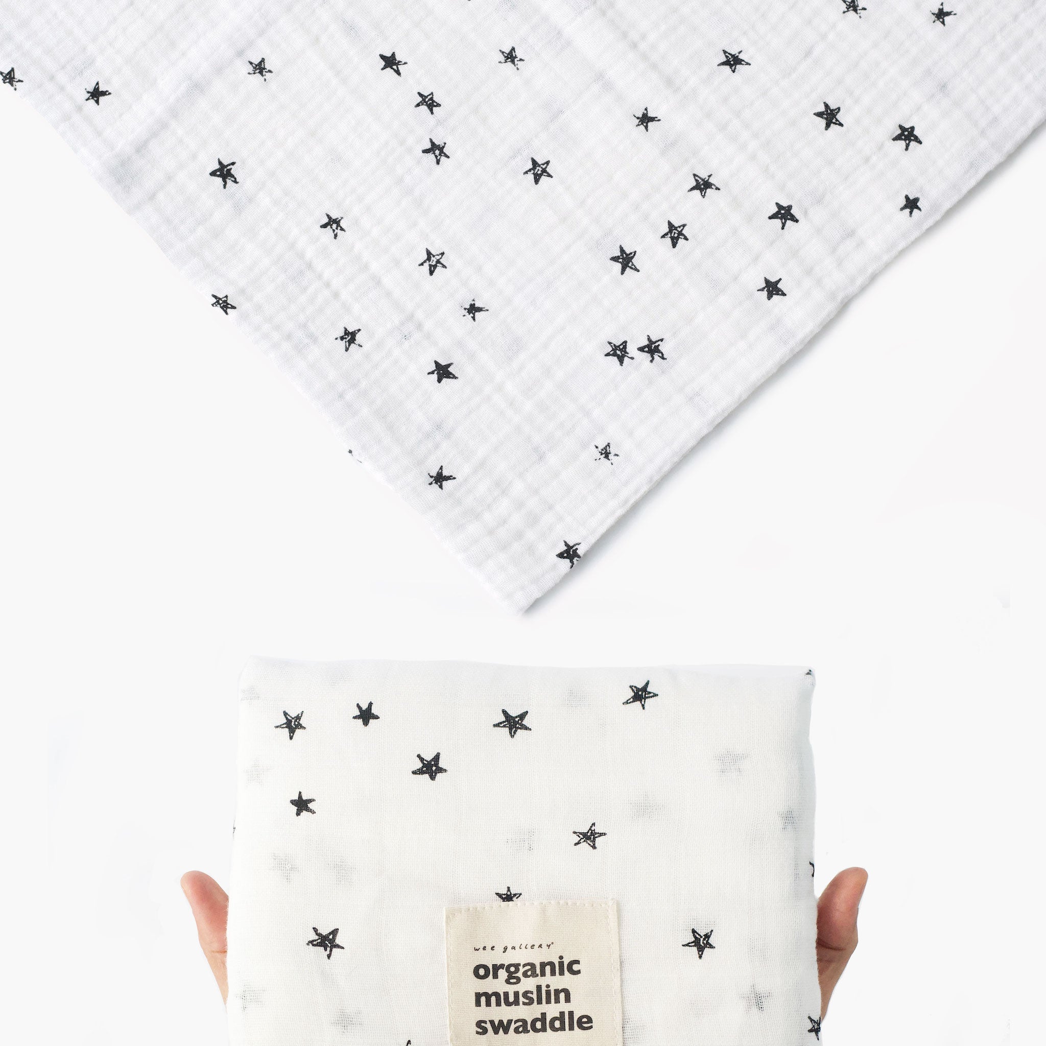 Organic Muslin Swaddle - Stars Wee Gallery   