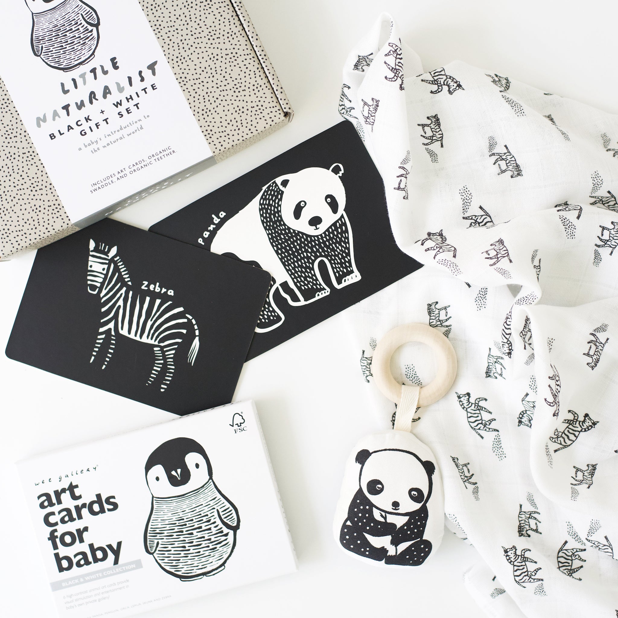 Newborn Baby Gift Set - Black + White Wee Gallery   