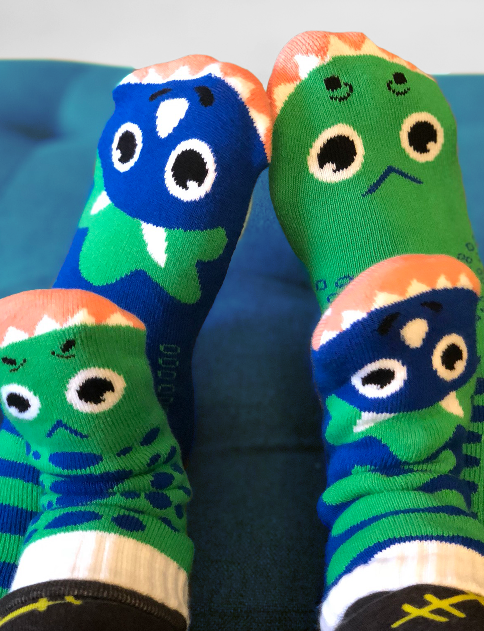 T-REX & TRICERATOPS DADDY-and-ME MATCHY MISMATCHY SOCKS SET Pals Socks   