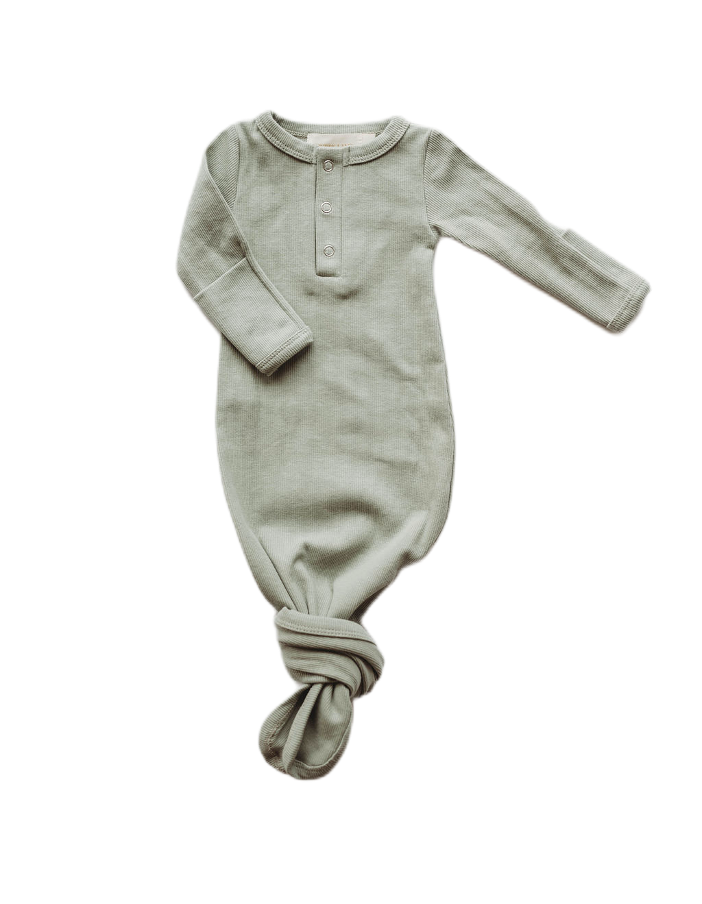 Organic Cotton Knotted Gown in "Pistachio" Chubby Lamb   