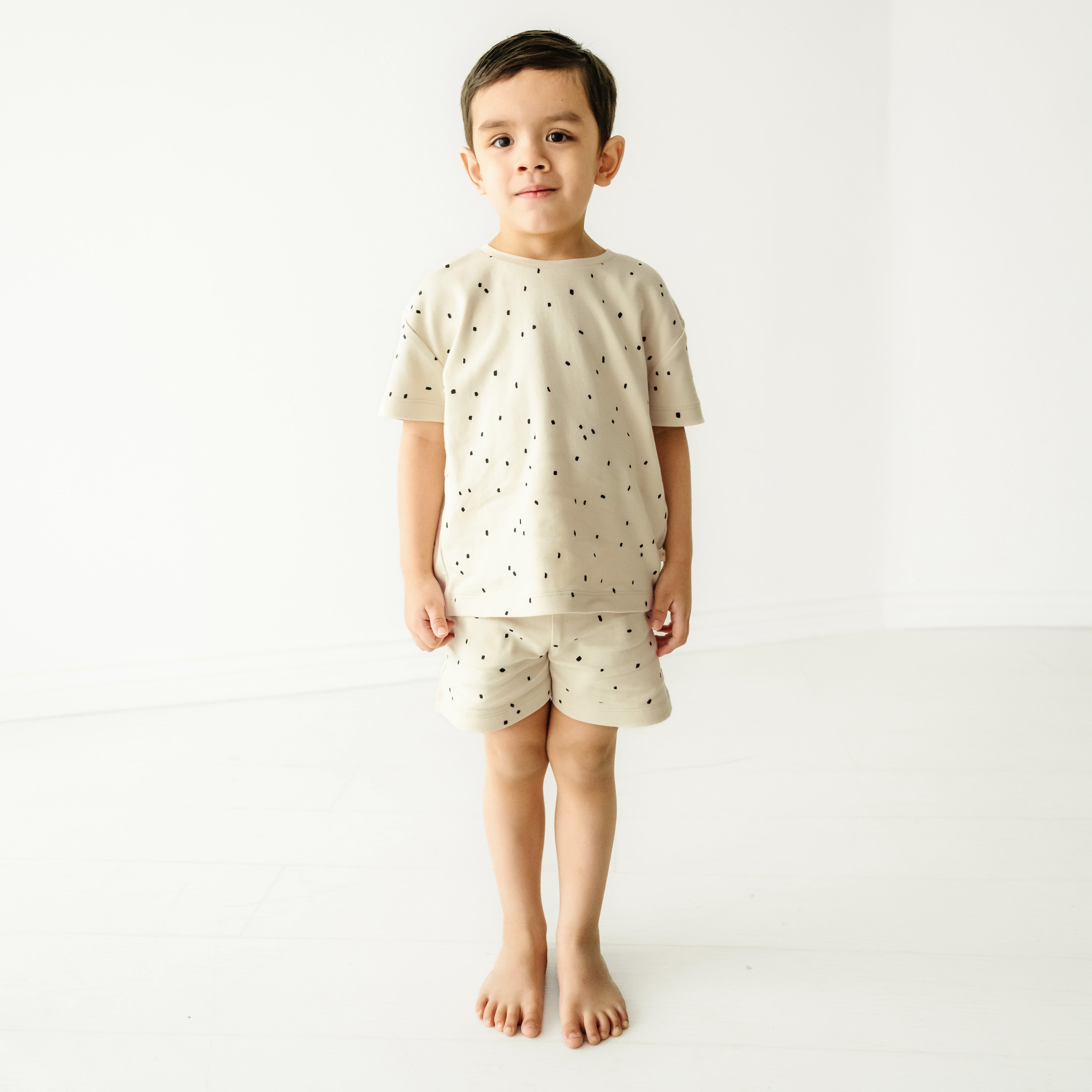 Organic Baby Toddler Tee and Shorts Set - Pixie Dots Makemake Organics   