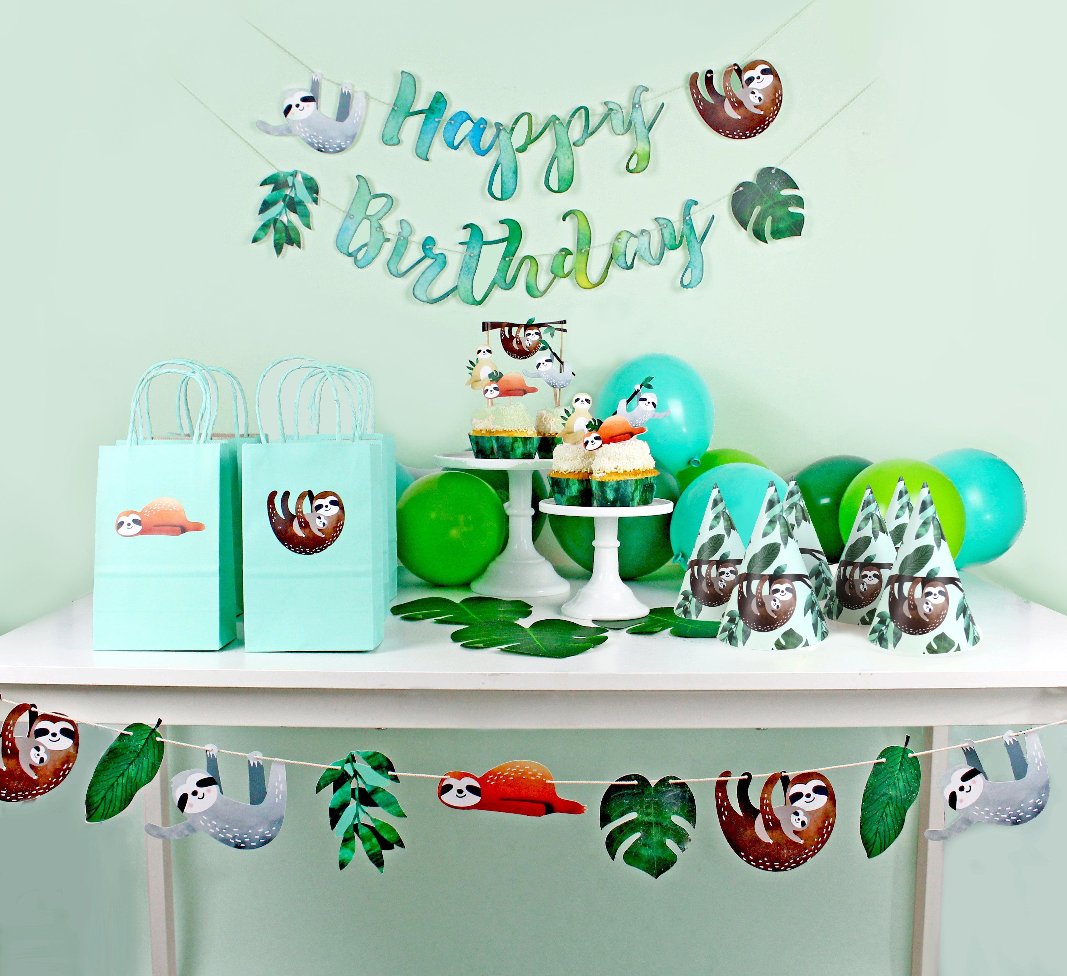 Sloth Party Decorations Kit - 12 Guests Merrilulu   