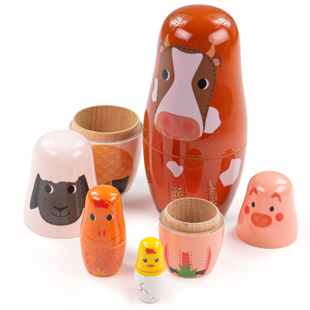 Farm Animal Russian Dolls Bigjigs Toys   