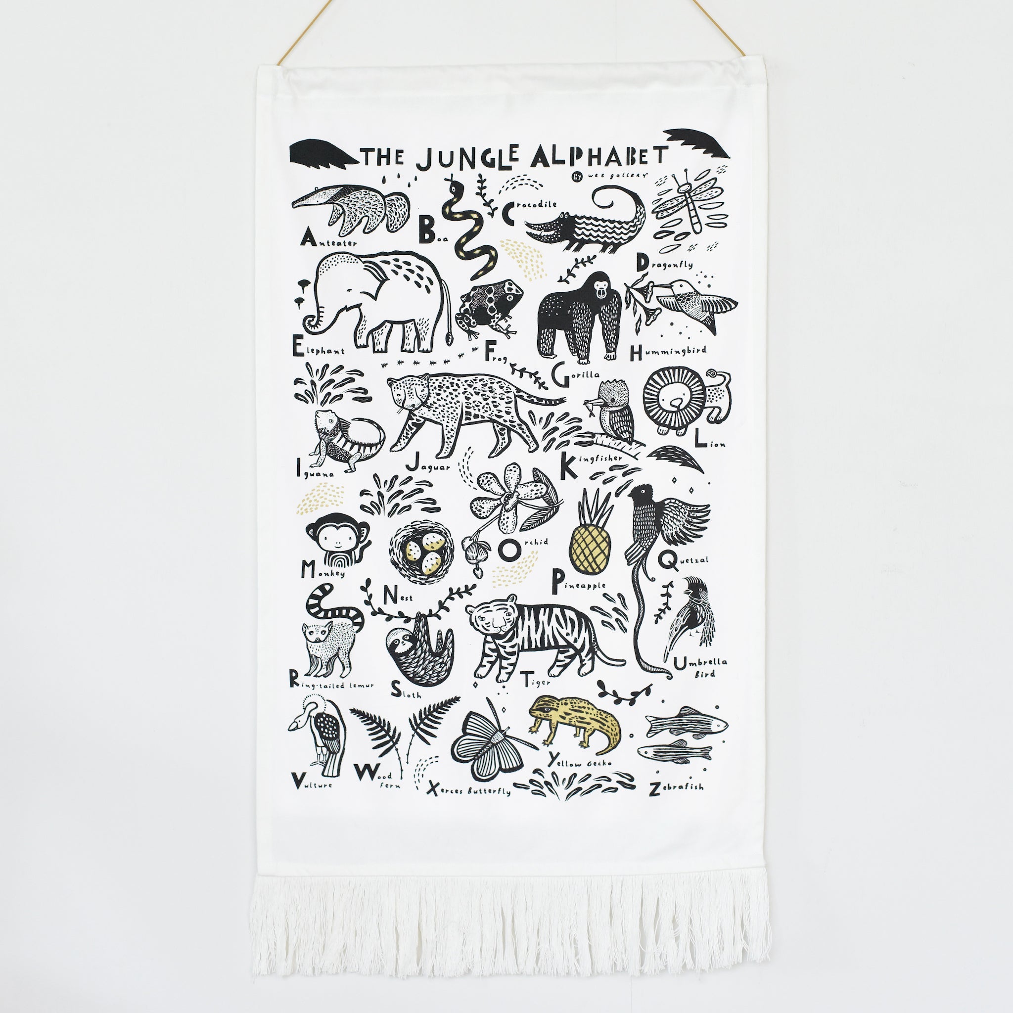 Jungle Alphabet Printed Tapestry Wee Gallery   