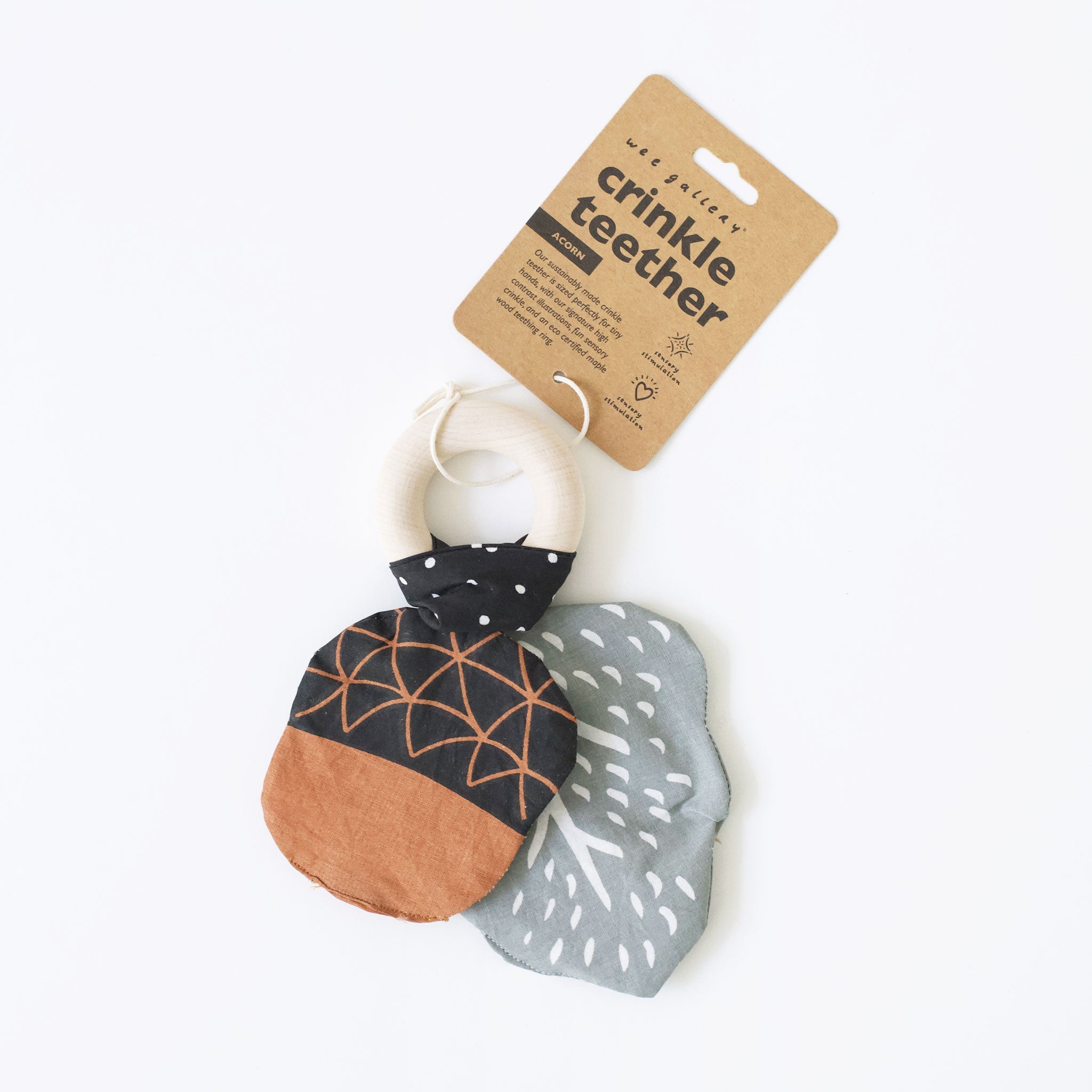 Crinkle Teether - Acorn Alaska   