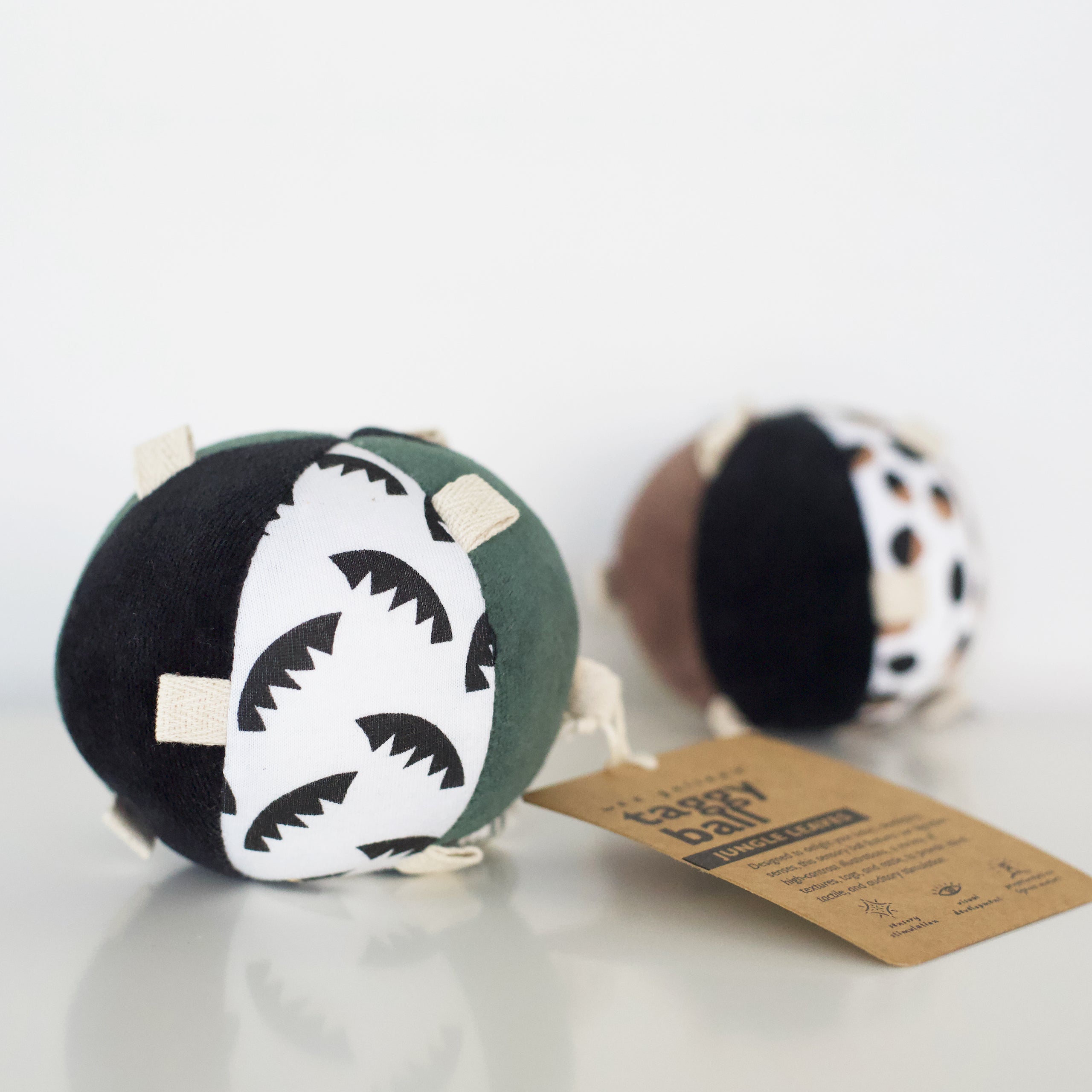 Taggy Ball With Rattle - Jungle Leaves Wee Gallery   
