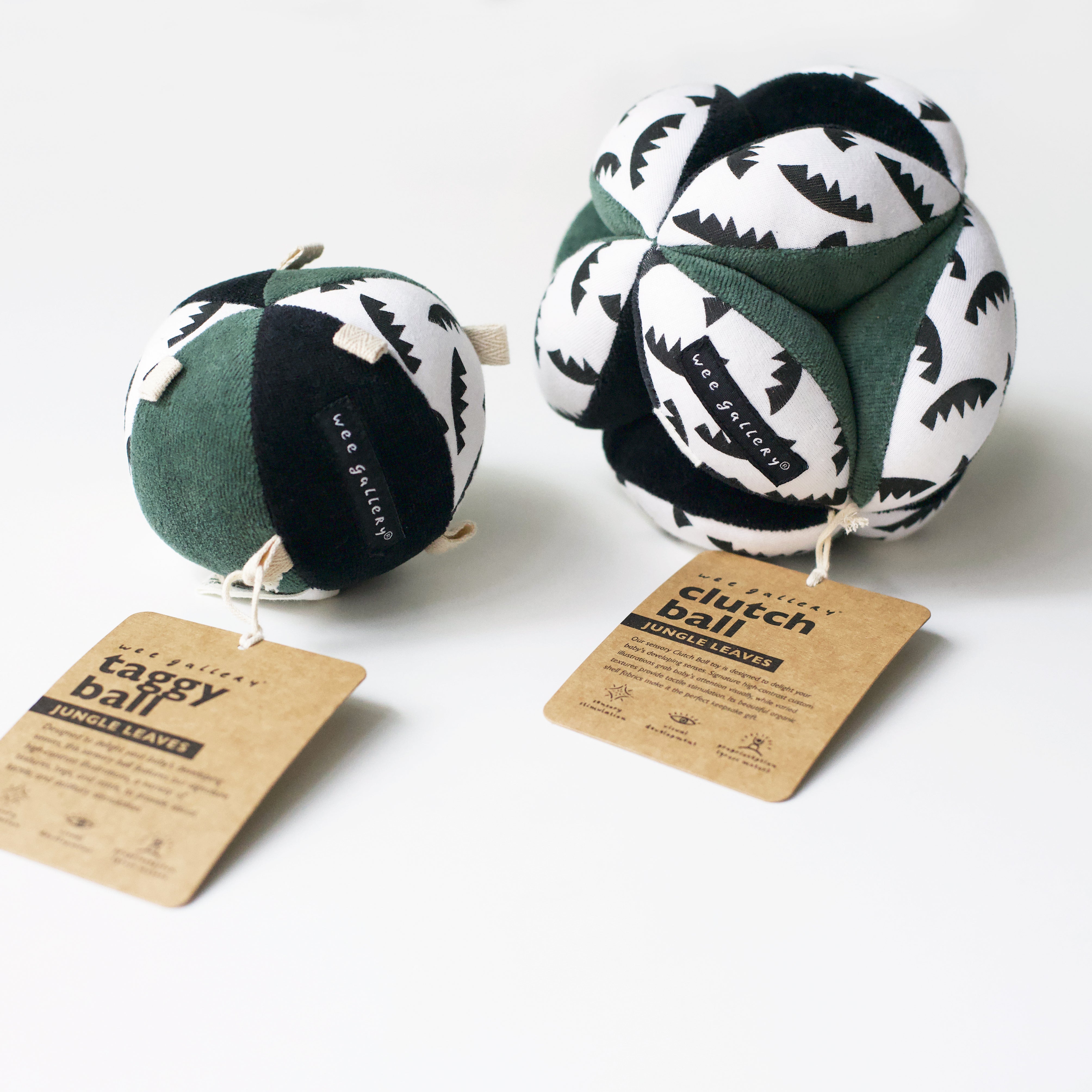 Taggy Ball With Rattle - Jungle Leaves Wee Gallery   