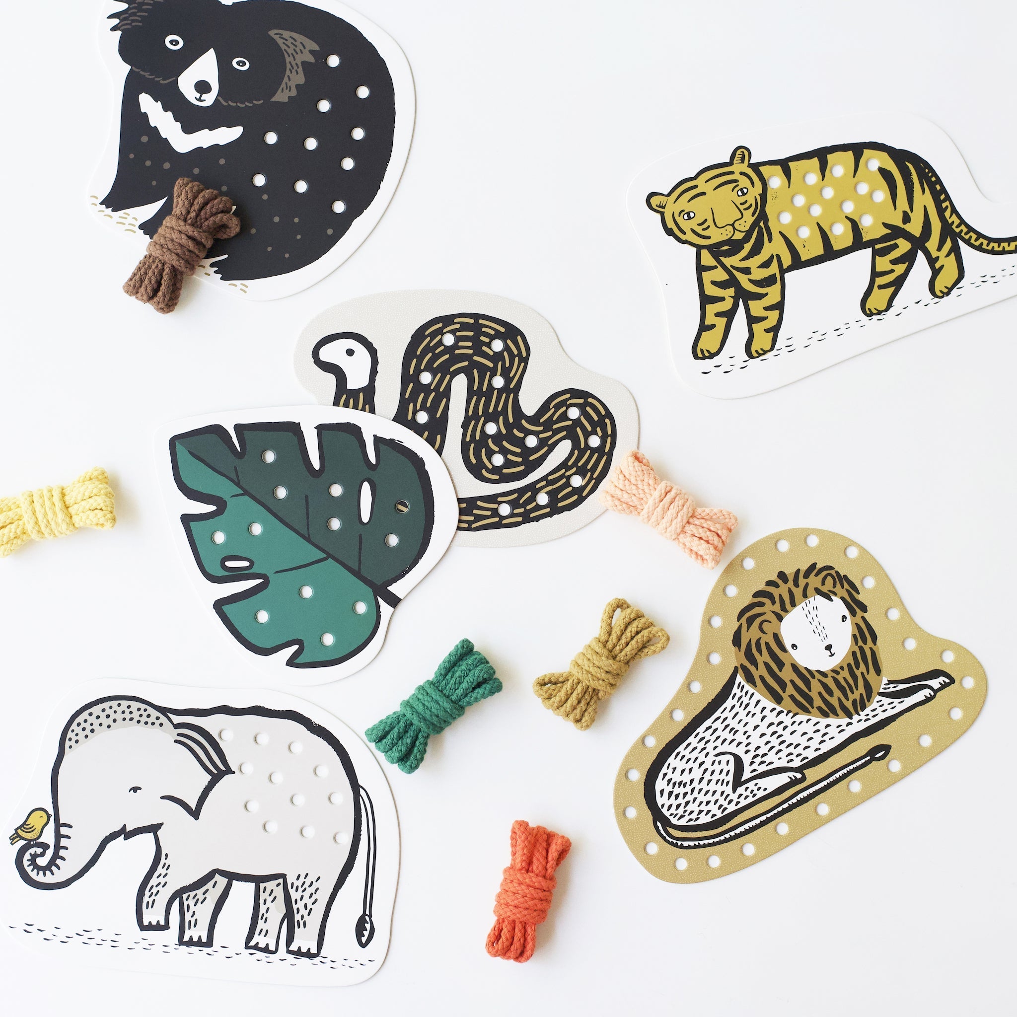 Lacing Cards - Jungle Animals Wee Gallery   